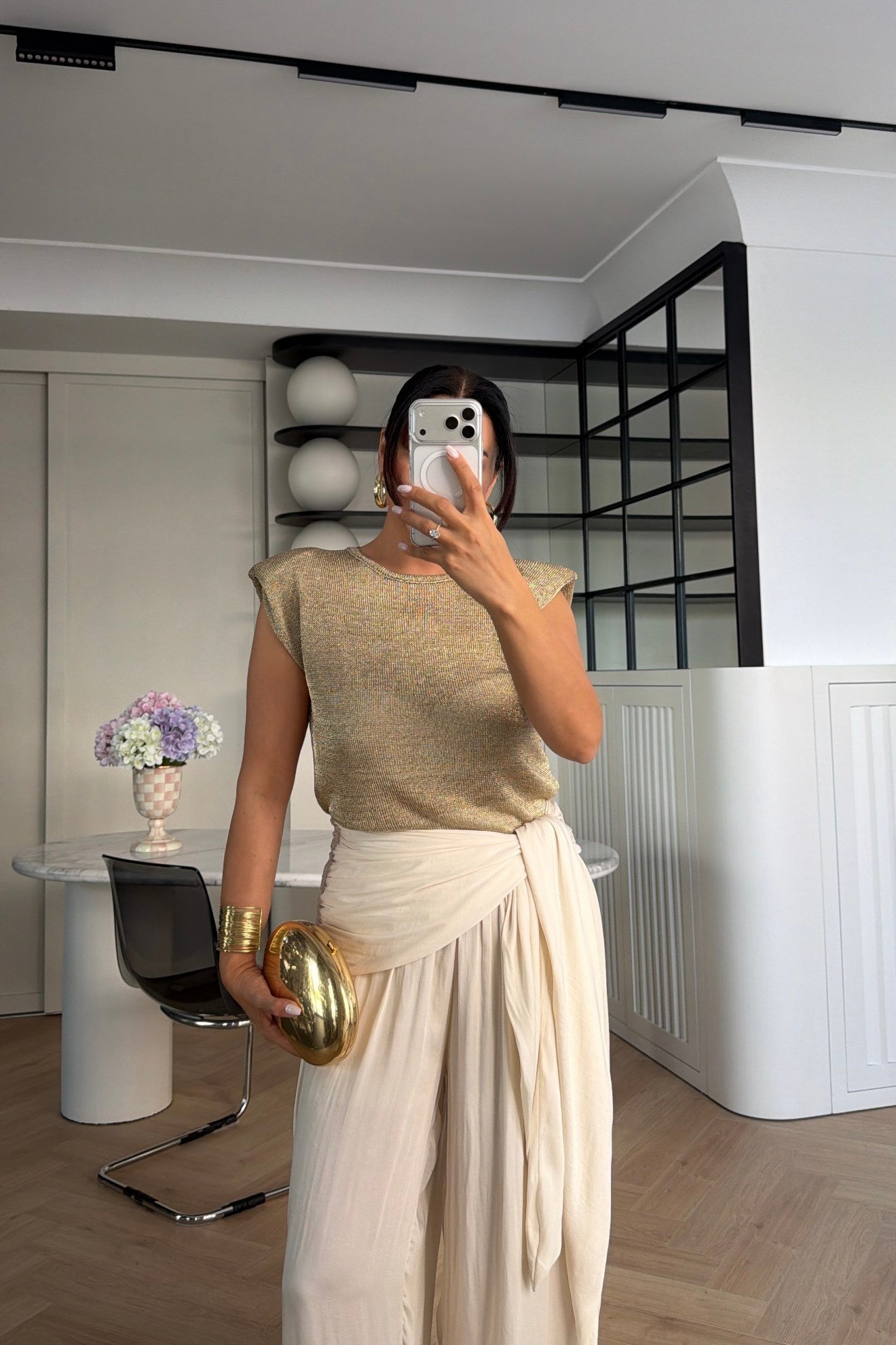 VATKALI ÖRME TRİKO BLUZ GOLD