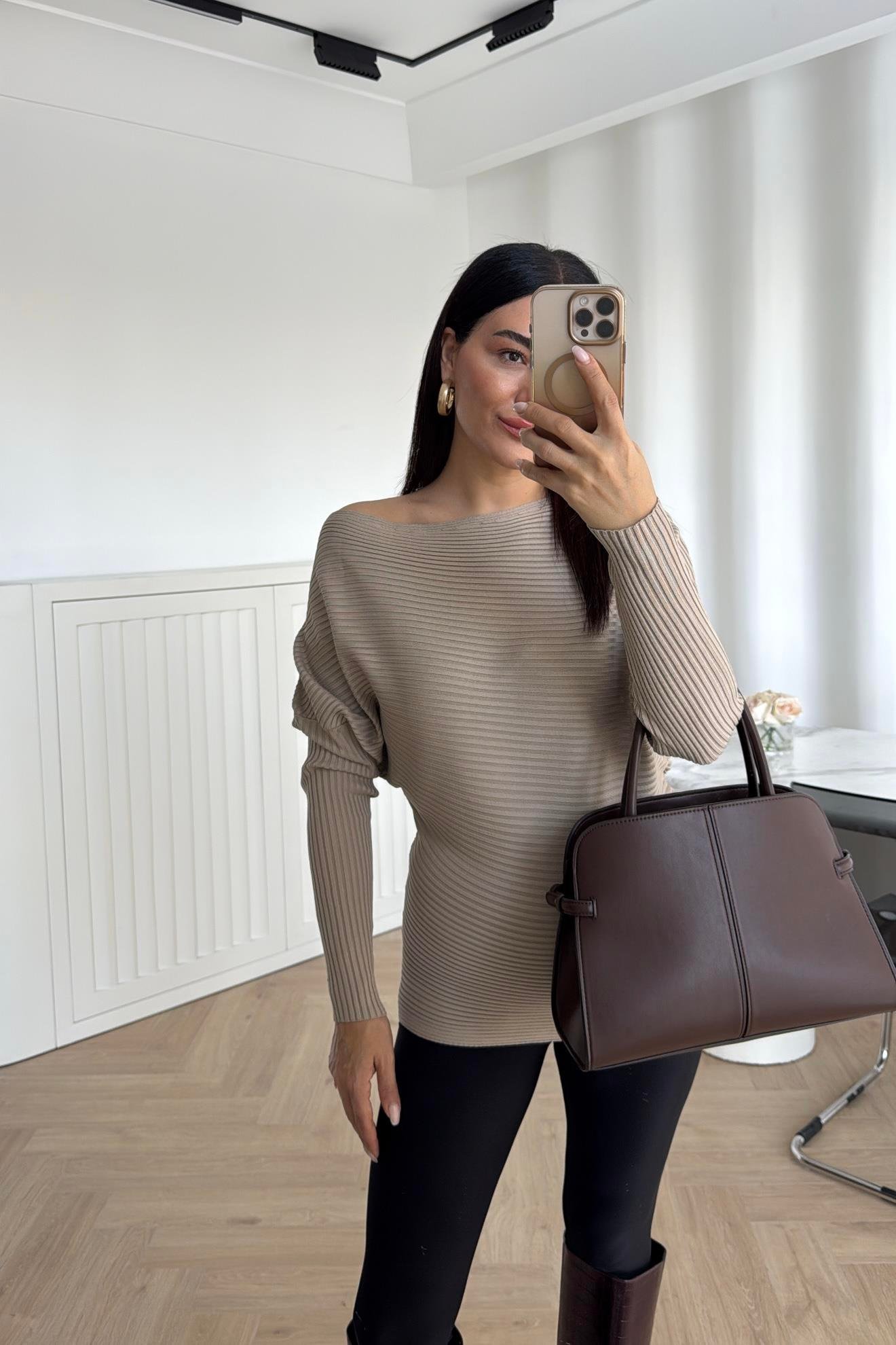 VİZON DÜŞÜK OMUZ BLUZ