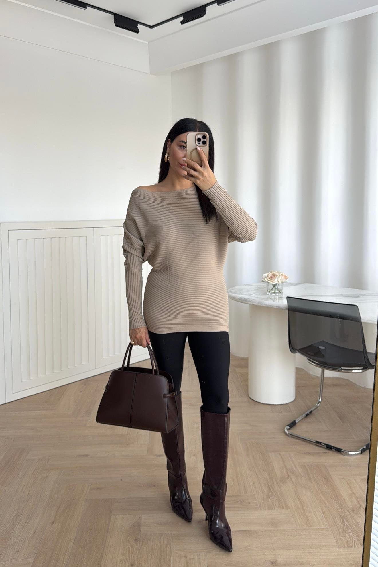 VİZON DÜŞÜK OMUZ BLUZ