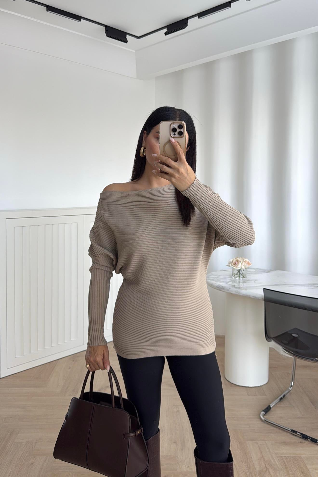 VİZON DÜŞÜK OMUZ BLUZ