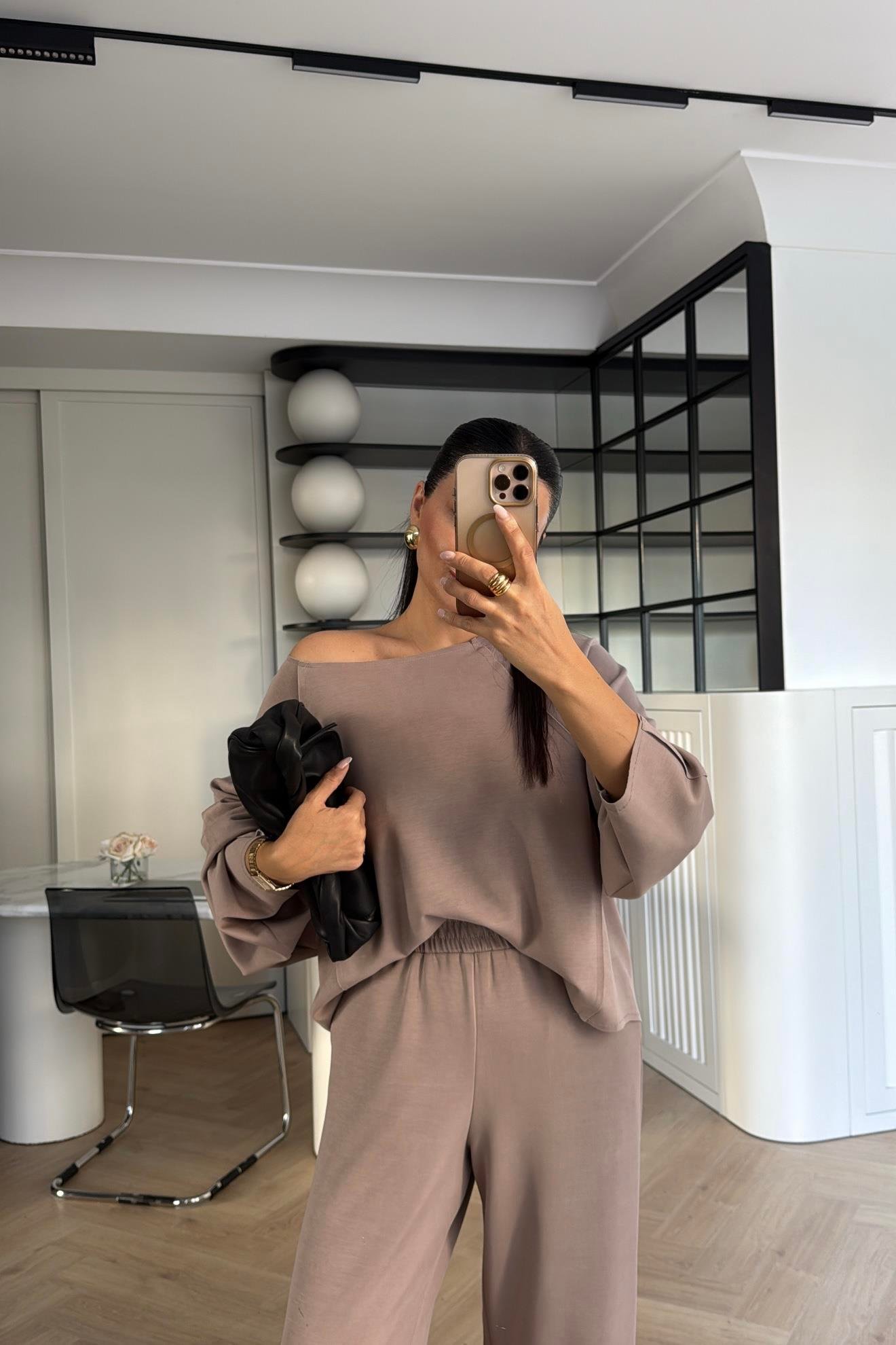 VİZON OMUZ DEKOLTELİ MODAL TAKIM 