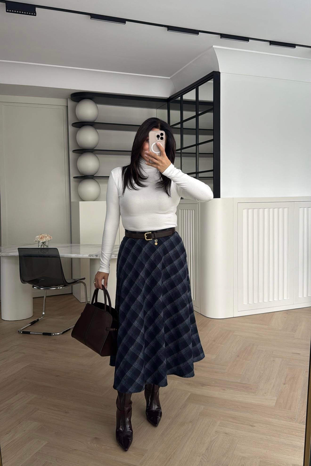 YANDAN FERMUARLI CEP DETAYLI EKOSE ETEK LACİ