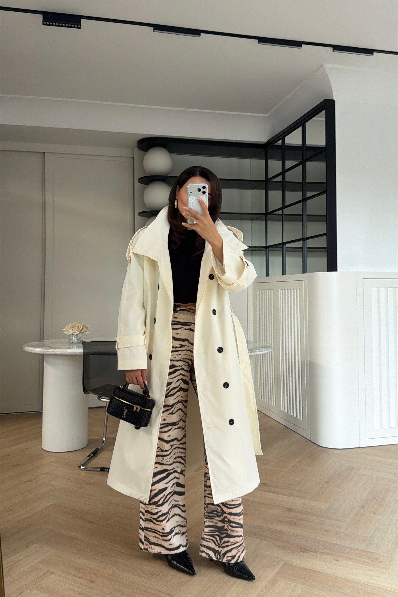 Zebra Desen Straight Kesim Pantolon 