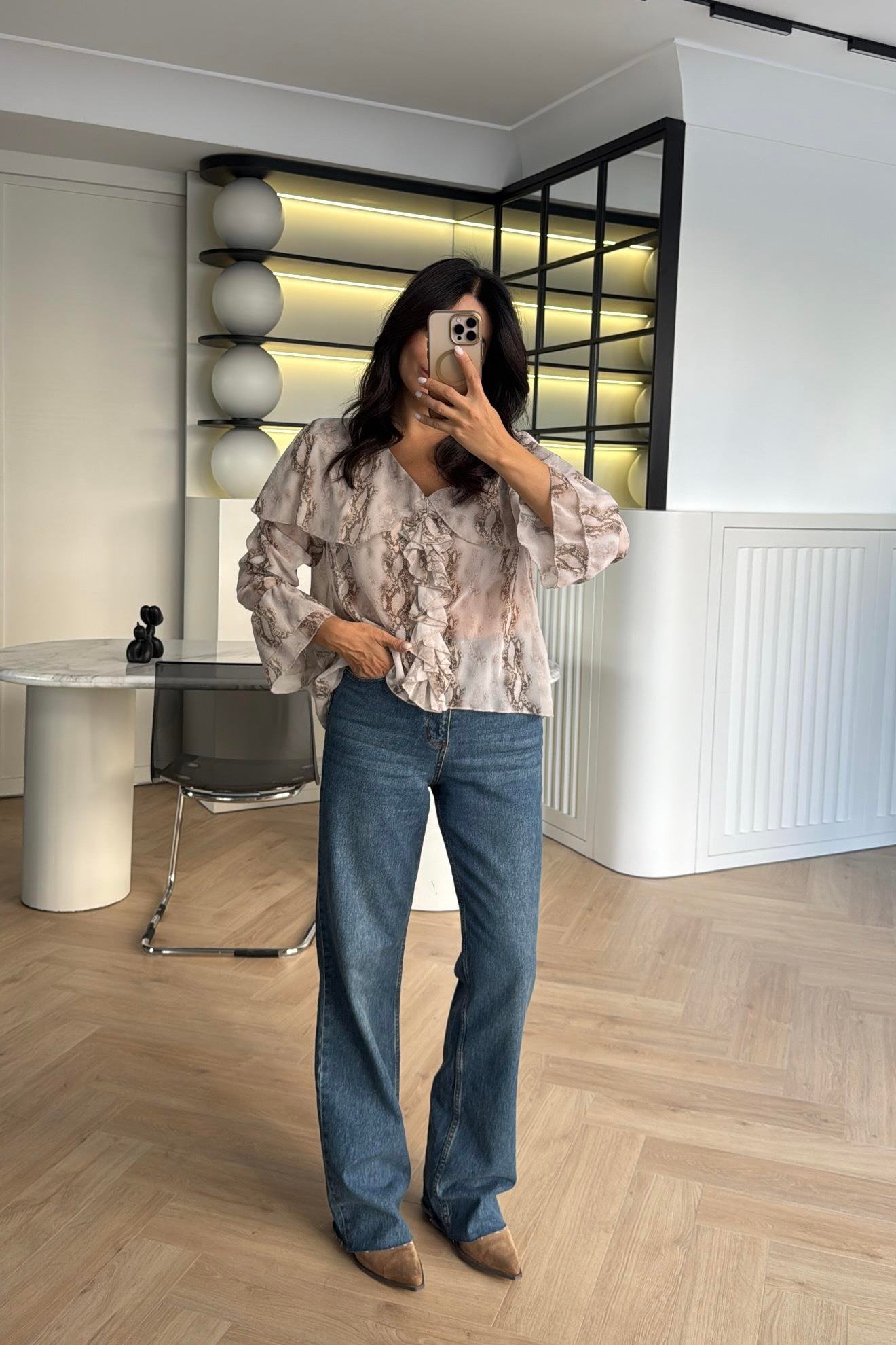 ZR MODEL DESENLİ ŞİFON GÖMLEK 