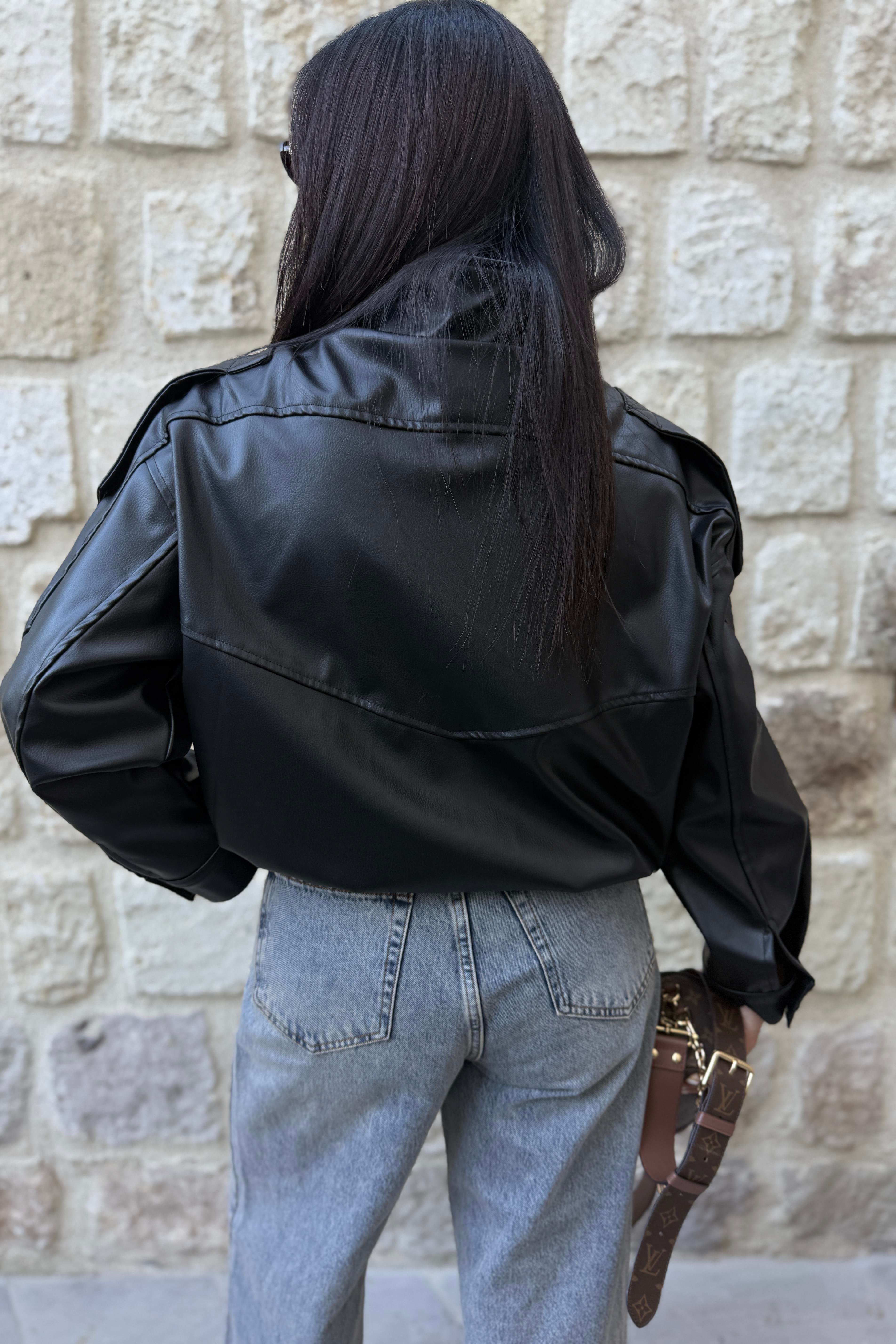 ZR MODEL DİK YAKA DERİ CEKET