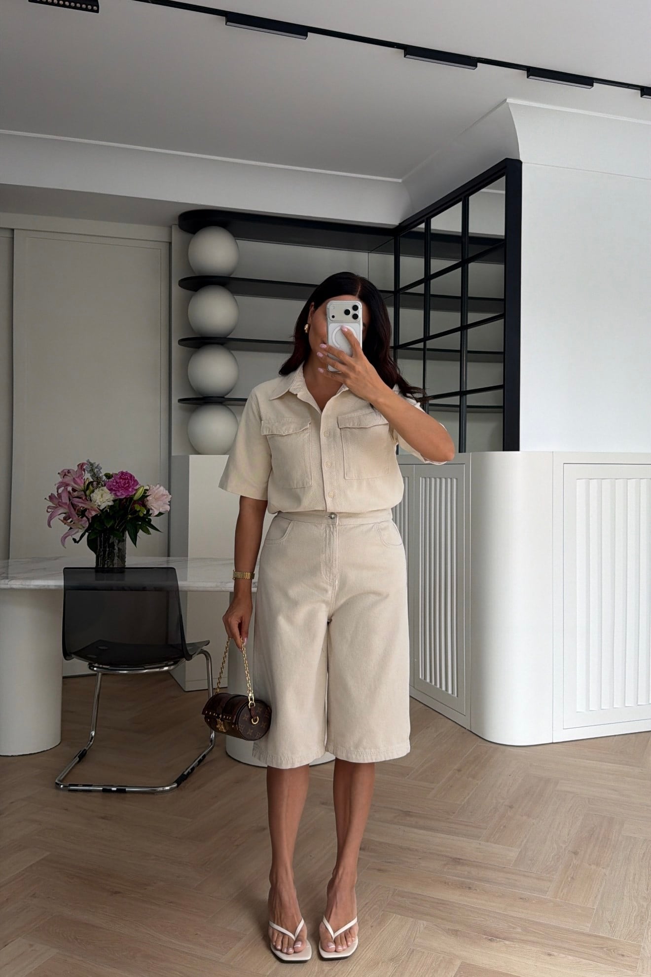 ZR MODEL KETEN KARIŞIMLI BERMUDA PANTOLON BEJ