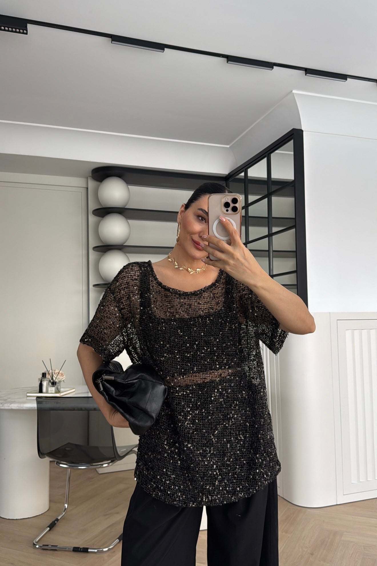 ZR MODEL PULLU BLUZ SİYAH