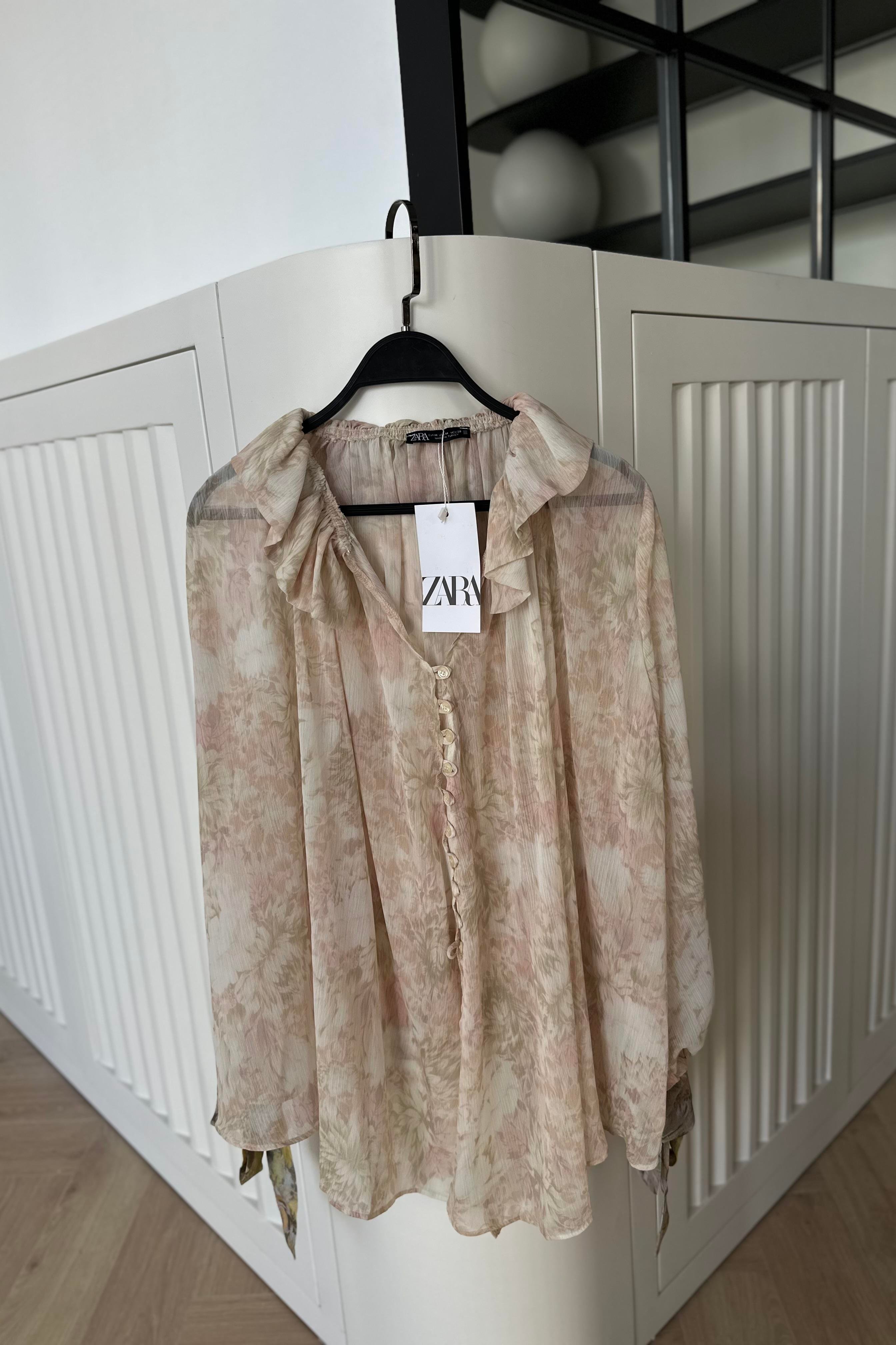 Zr Model Şifon Desenli Tasarım Gömlek