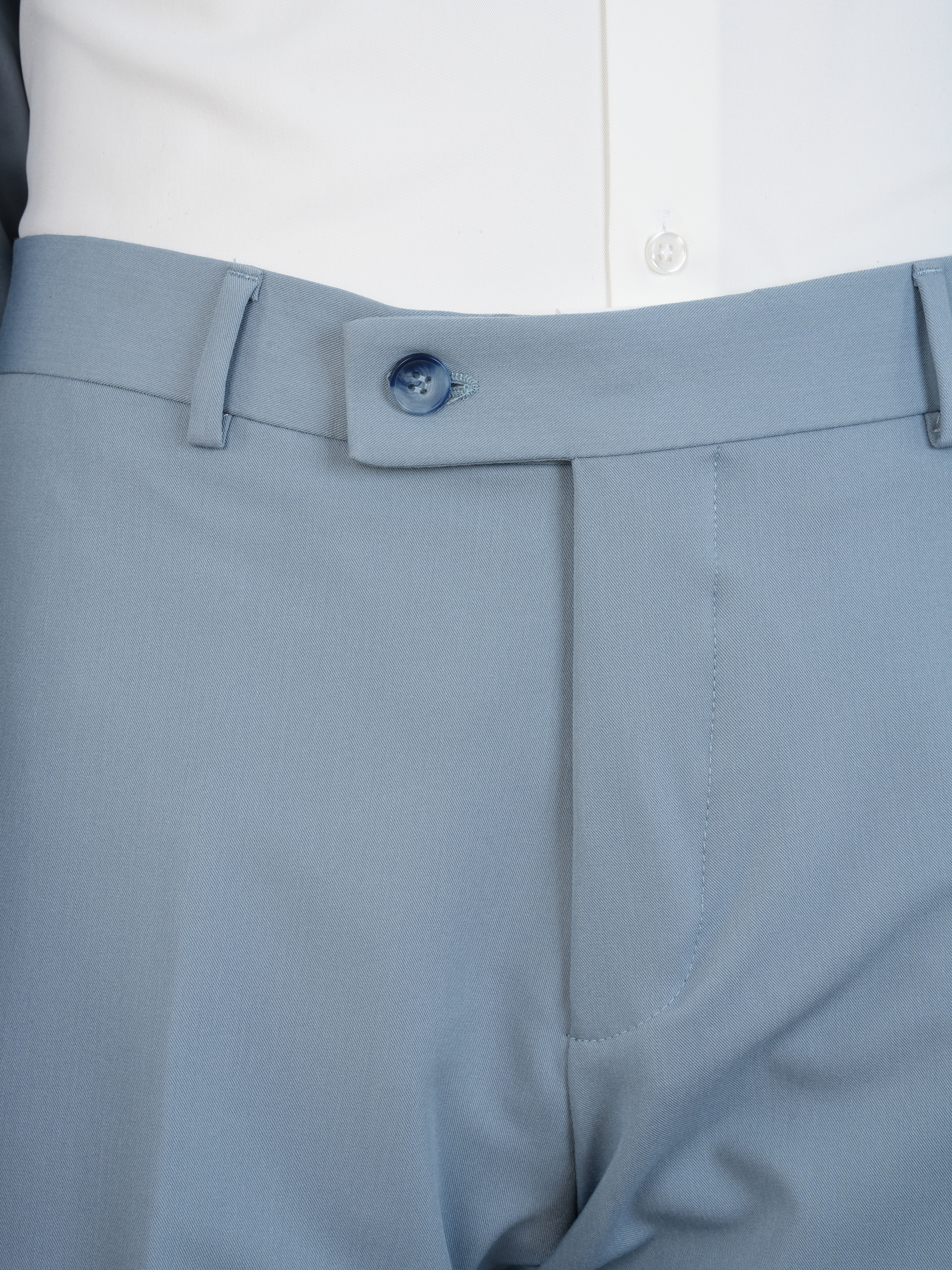 Premium Erkek Slim Fit İtalyan Stil Yarım Astarlı Kruvaze Takım Elbise - Buz Mavisi