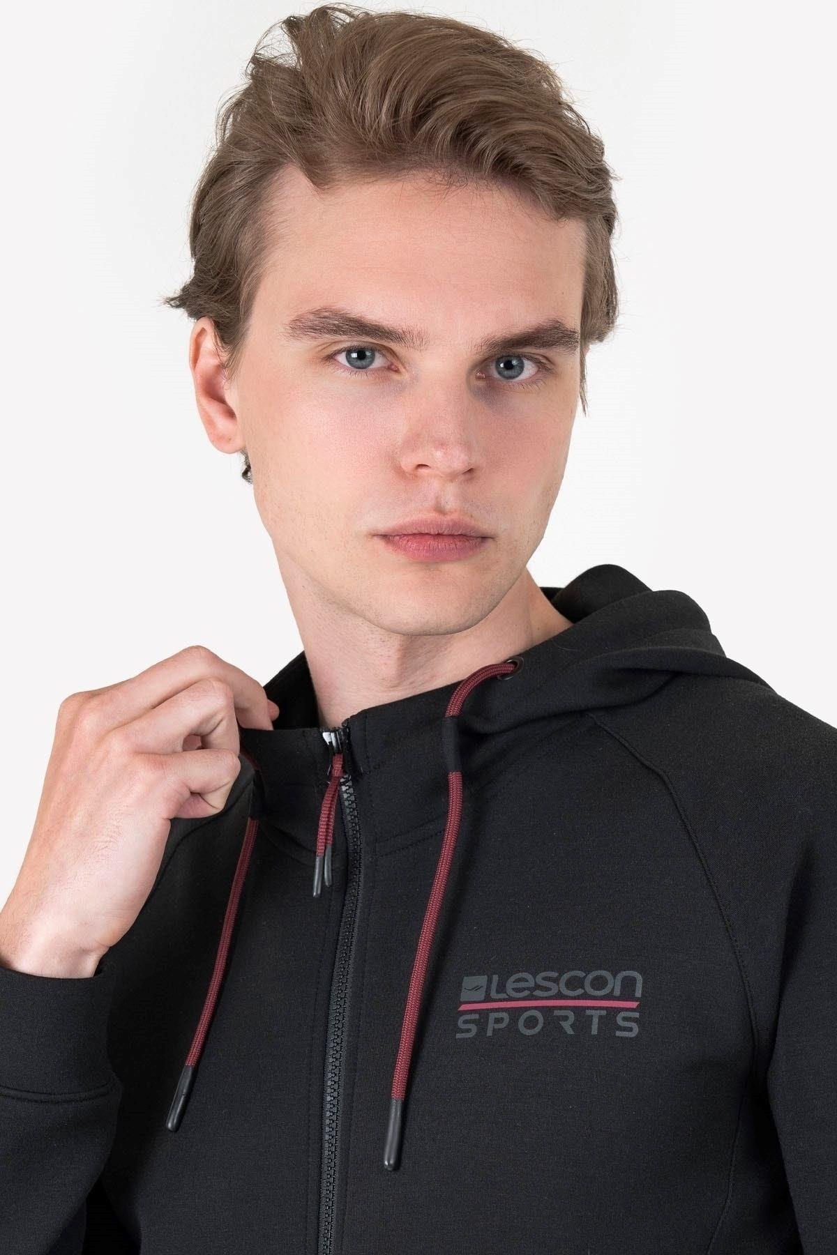Lescon Erkek Fermuarlı Kapüşonlu Sweatshirt 23N-1121