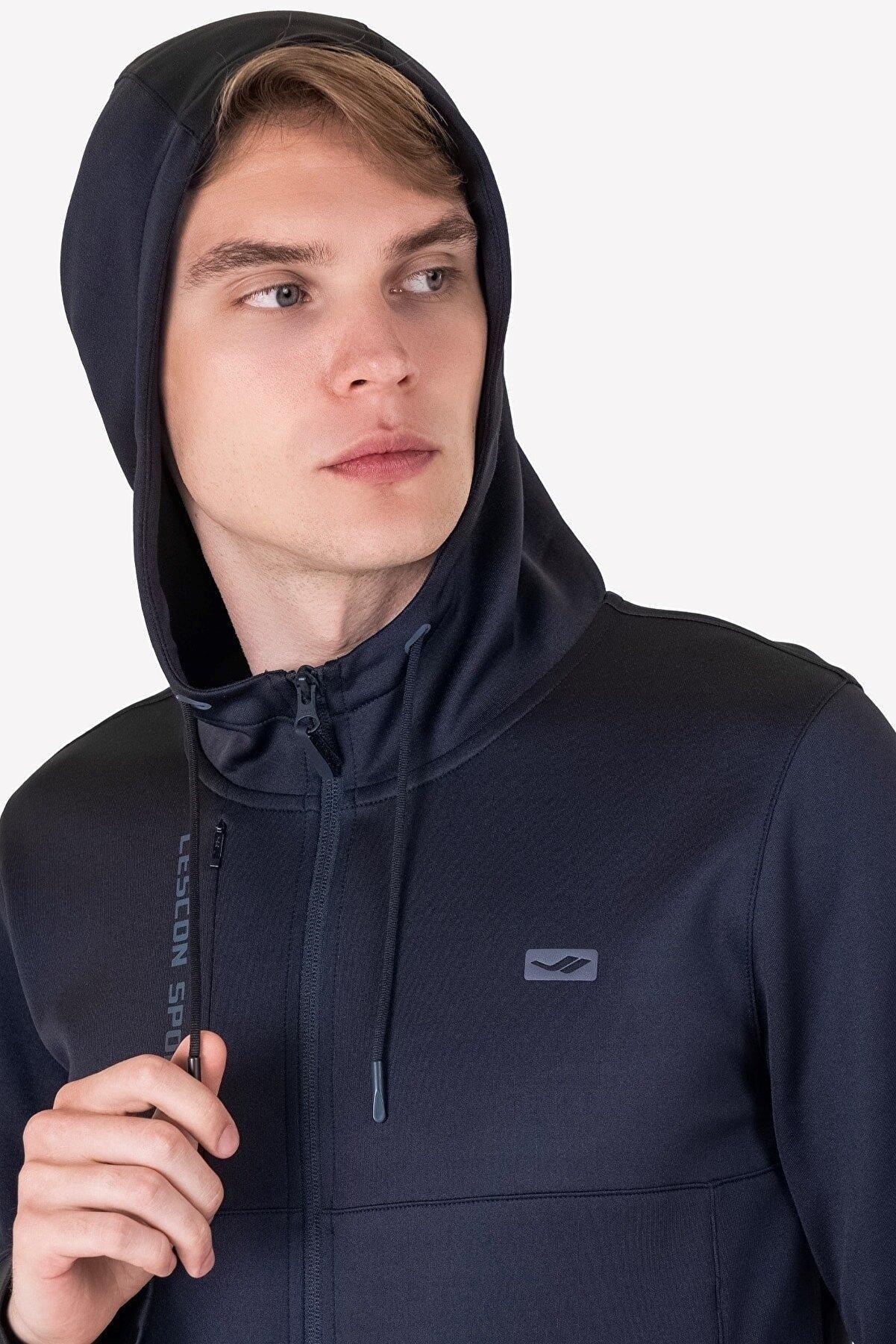 Lescon Erkek Fermuarlı Kapüşonlu Sweatshirt 23N-1133