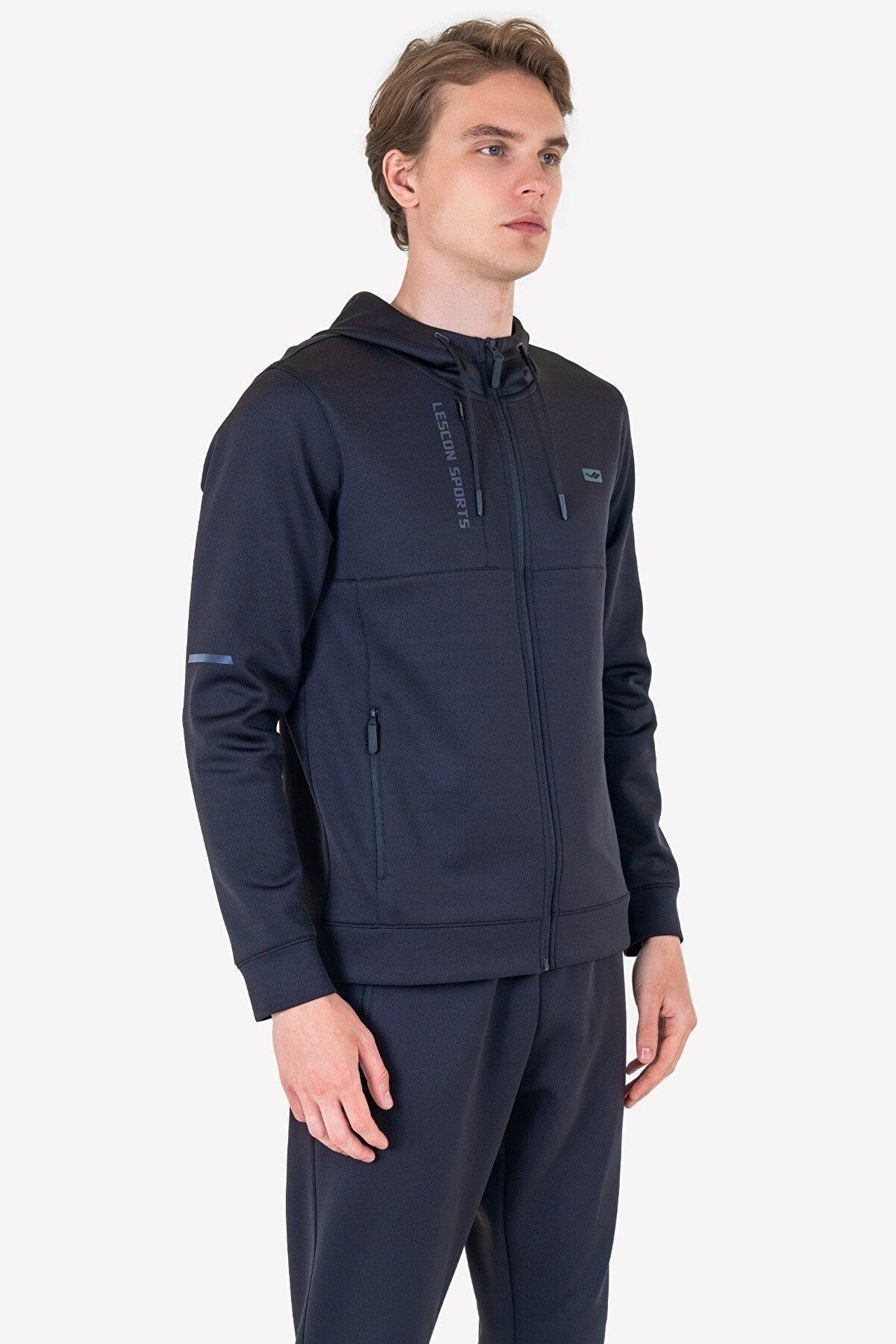 Lescon Erkek Fermuarlı Kapüşonlu Sweatshirt 23N-1133