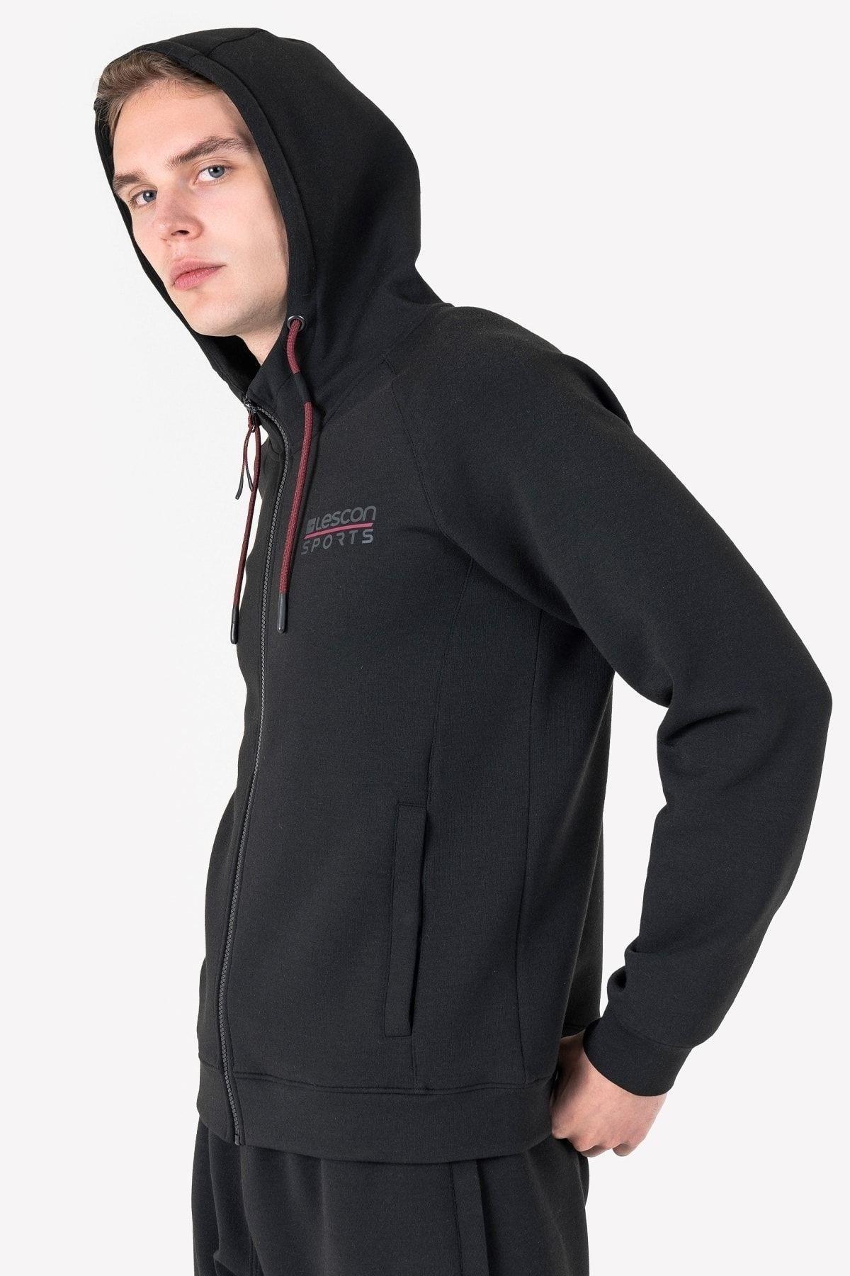 Lescon Erkek Fermuarlı Kapüşonlu Sweatshirt 23N-1121