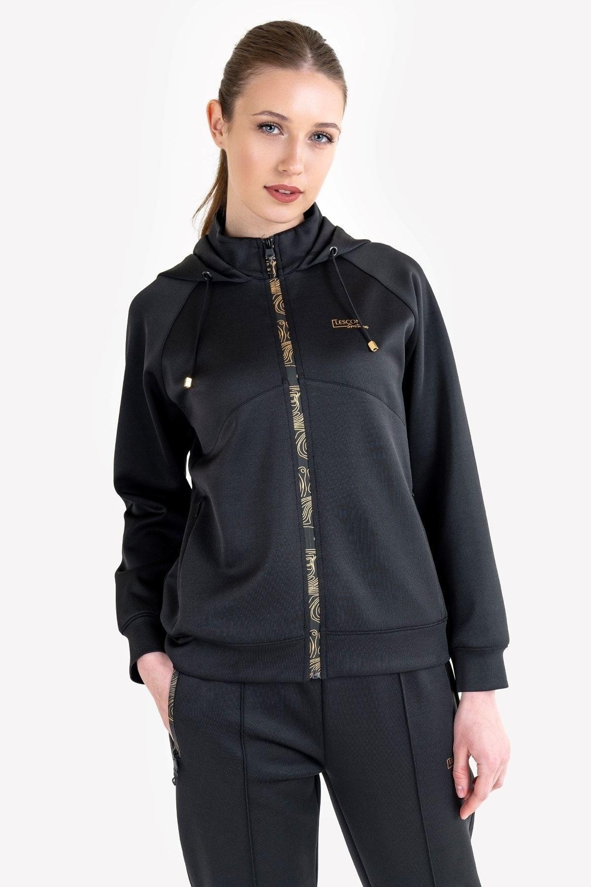Lescon Kadın Fermuarlı Kapüşonlu Sweatshirt 23N-2126