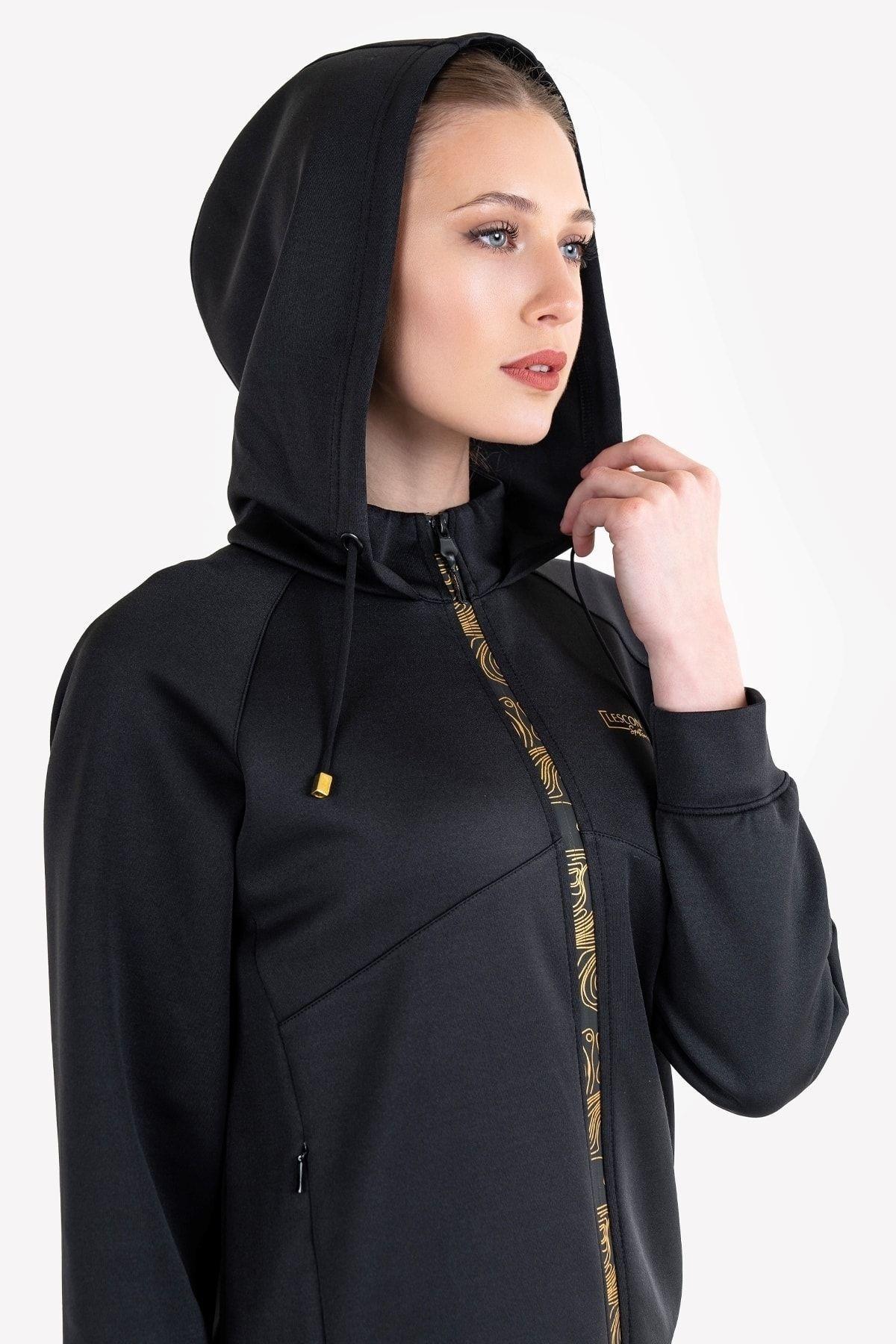 Lescon Kadın Fermuarlı Kapüşonlu Sweatshirt 23N-2126