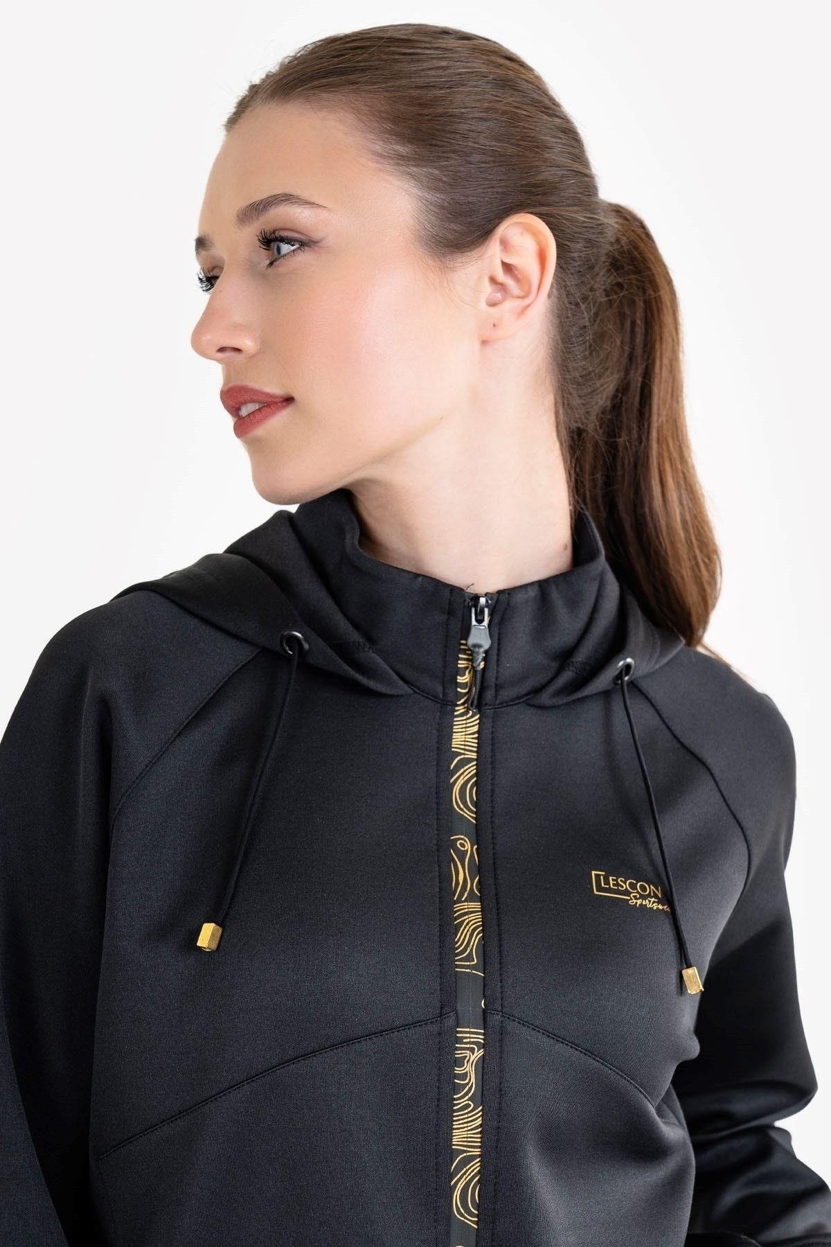 Lescon Kadın Fermuarlı Kapüşonlu Sweatshirt 23N-2126