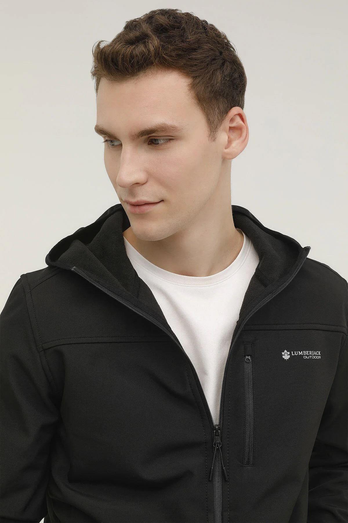 Lumberjack 3w ML Bs 1GT16 3PR Kapüşonlu Slim Fit Erkek Softshell Mont