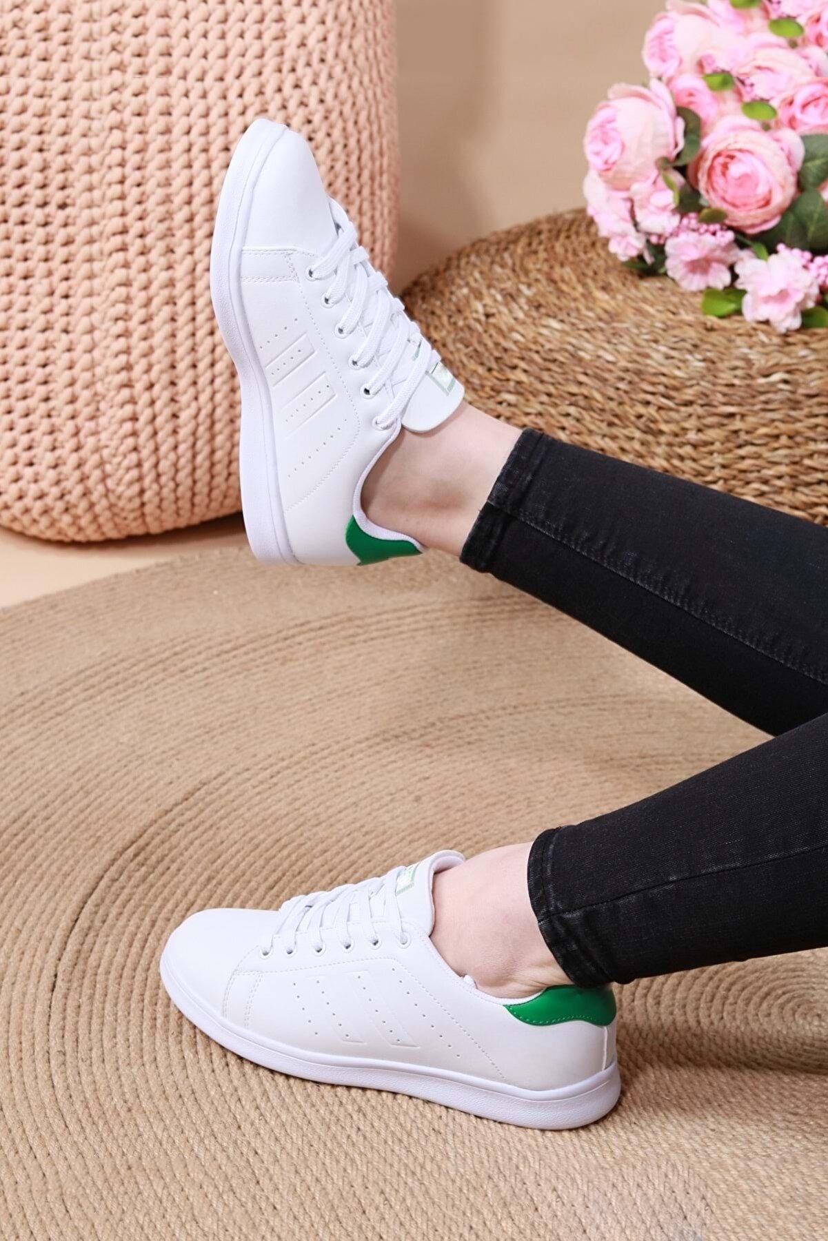 Sportmix Beyaz Erkek Cilt Sneaker Günlük Ayakkabı