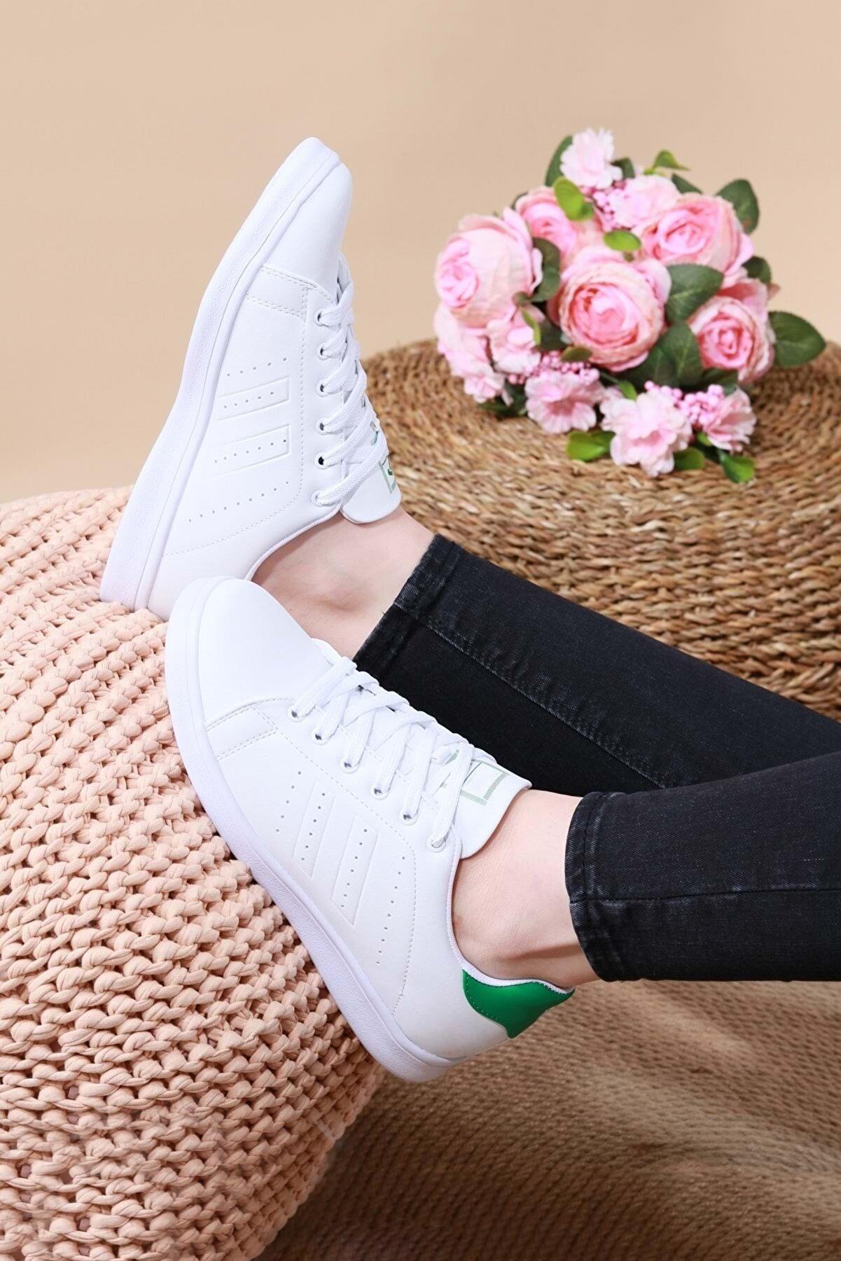 Sportmix Beyaz Erkek Cilt Sneaker Günlük Ayakkabı
