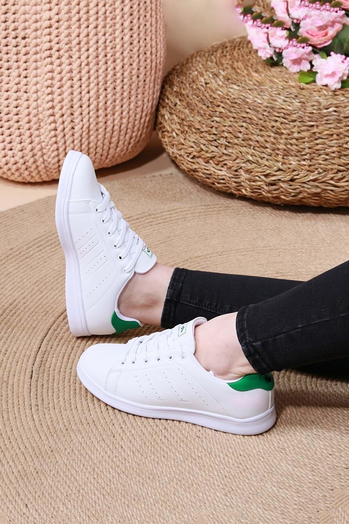 Sportmix Beyaz Erkek Cilt Sneaker Günlük Ayakkabı