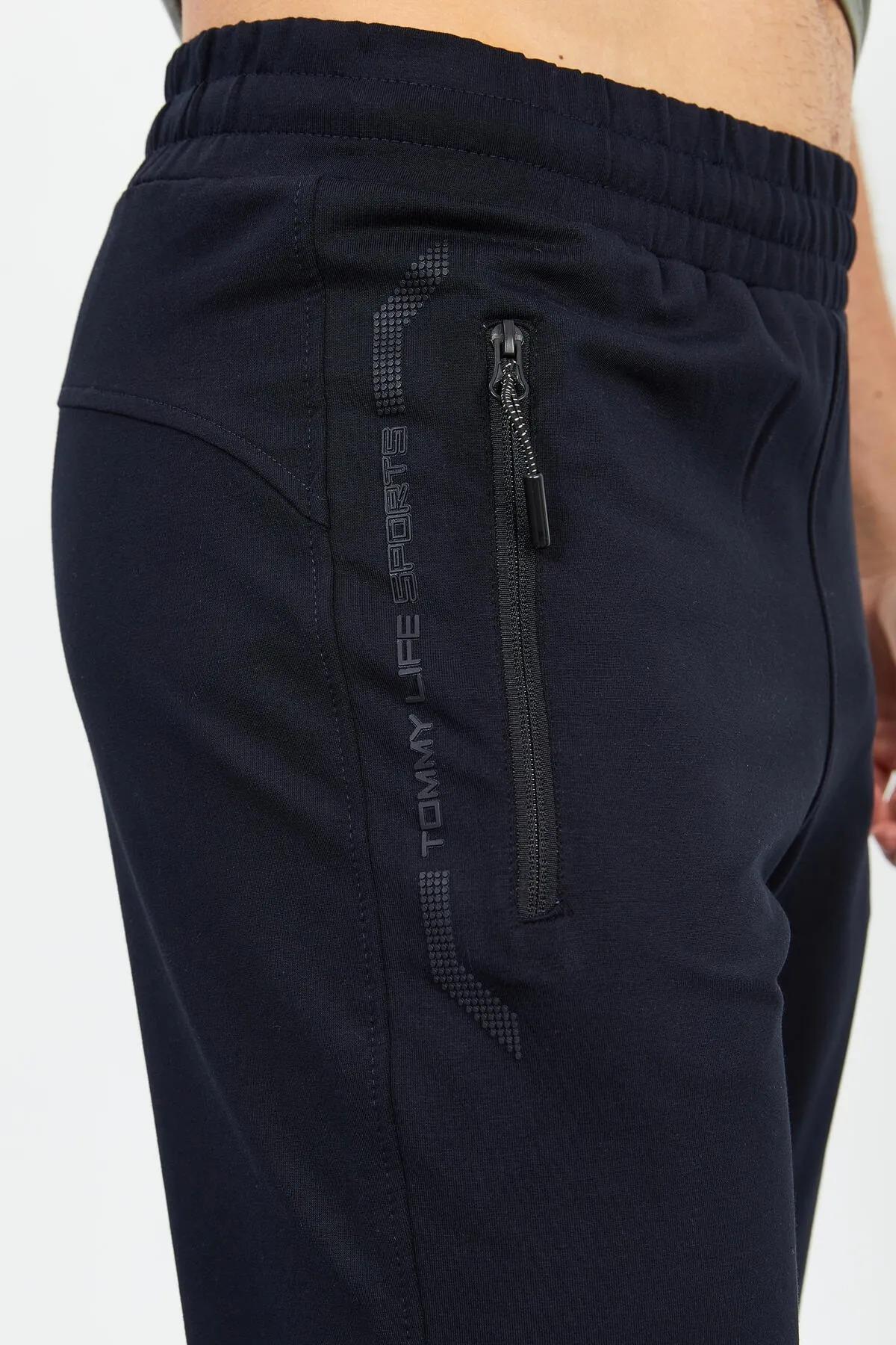 Tommy Life Erkek Klasik Cep Detaylı Siyah Eşofman Alt
