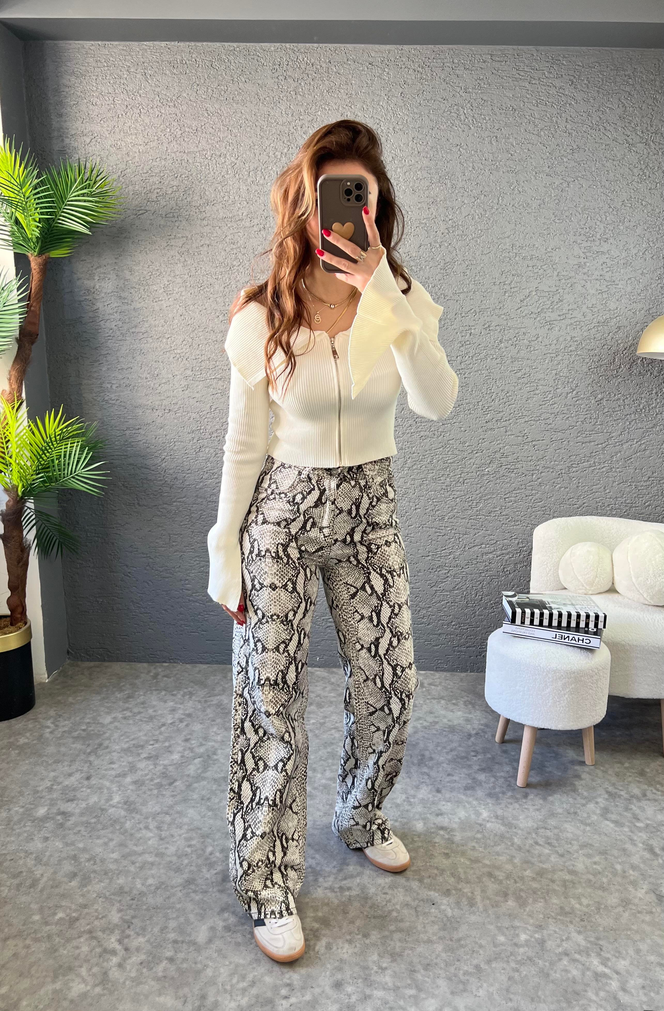 Desenli Jean Pantolon