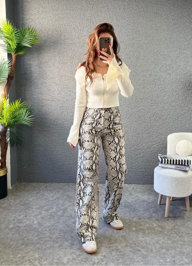 Desenli Jean Pantolon