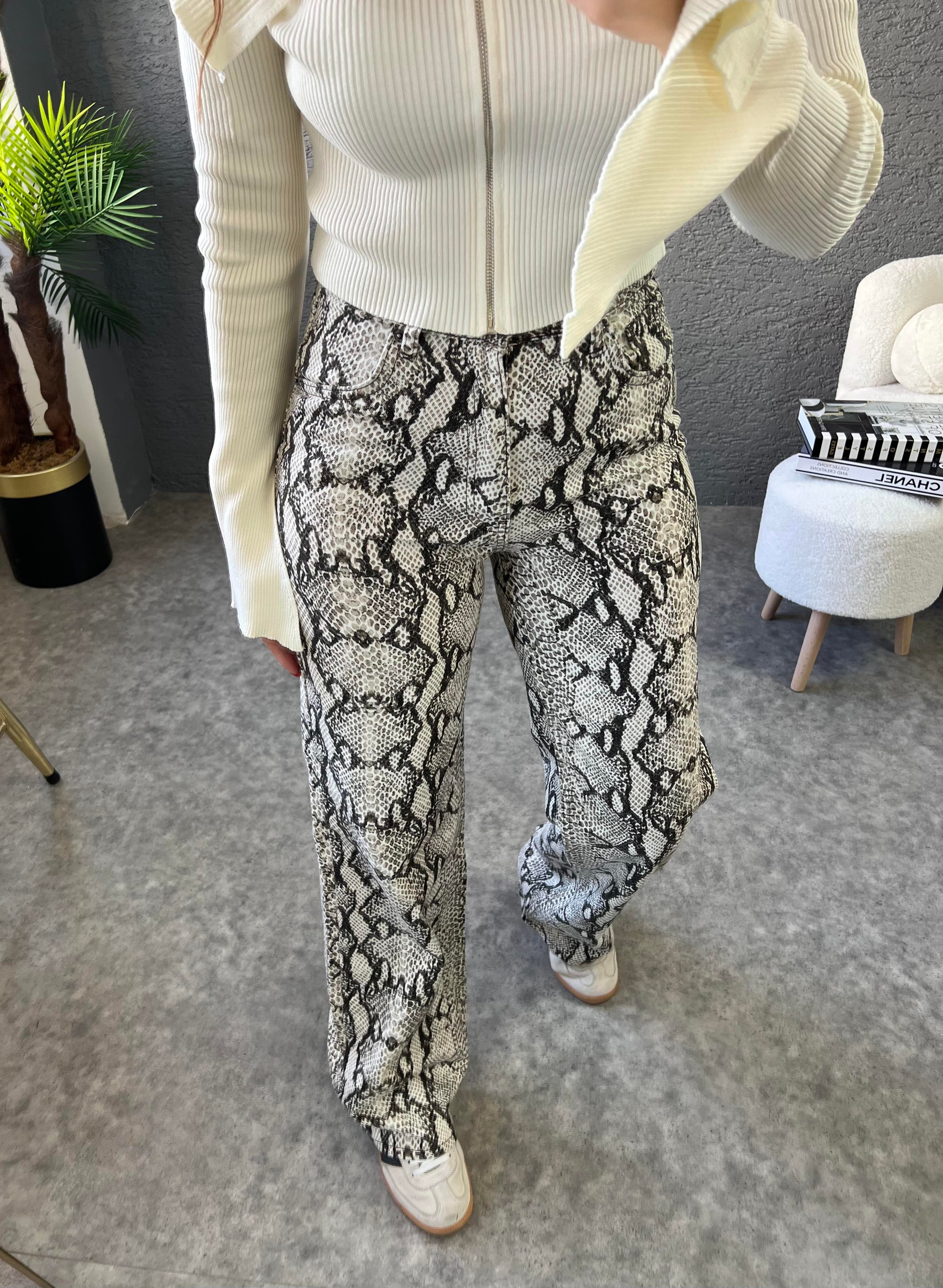 Desenli Jean Pantolon