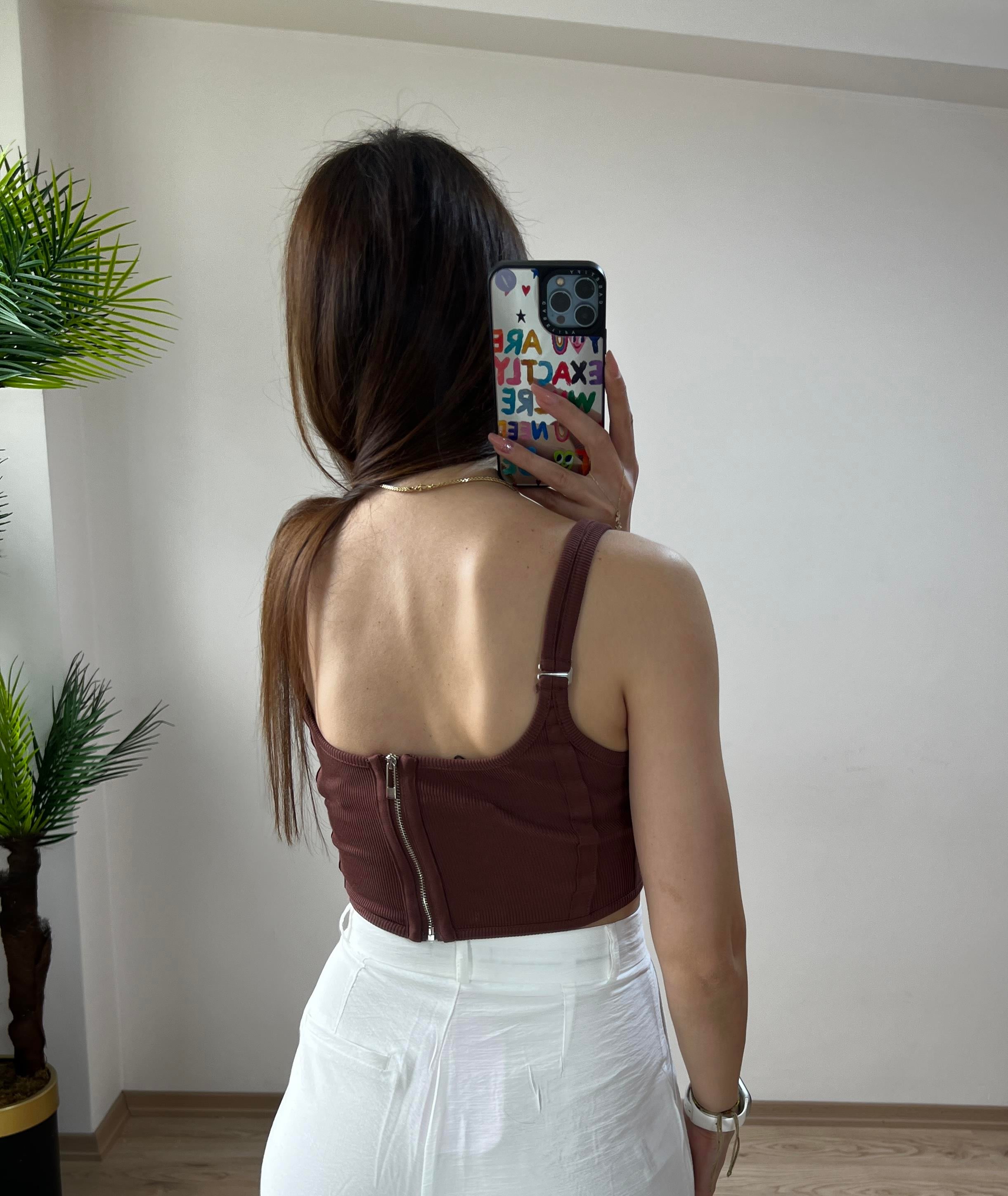 Dlvn Fermuarlı Crop