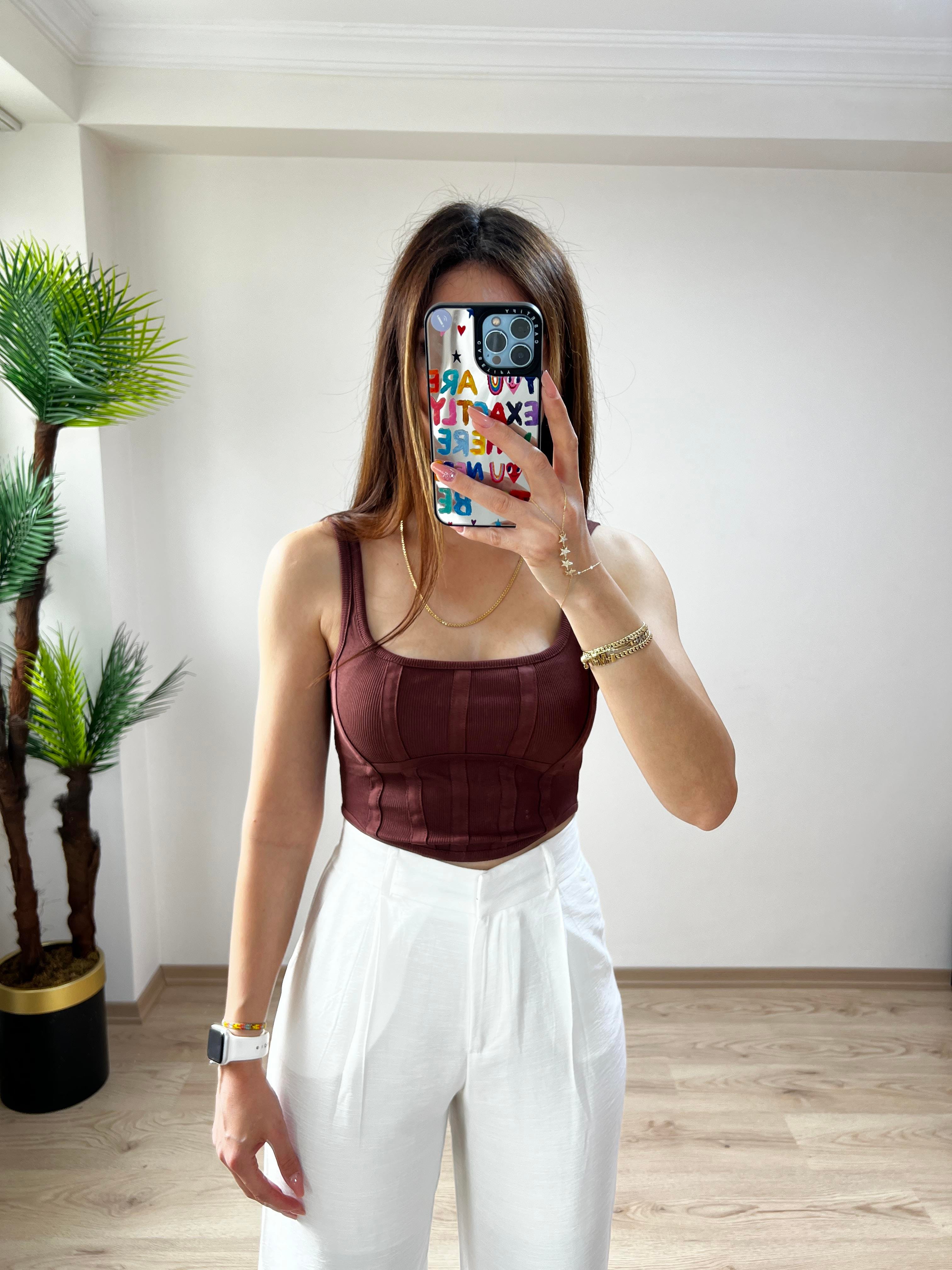 Dlvn Fermuarlı Crop
