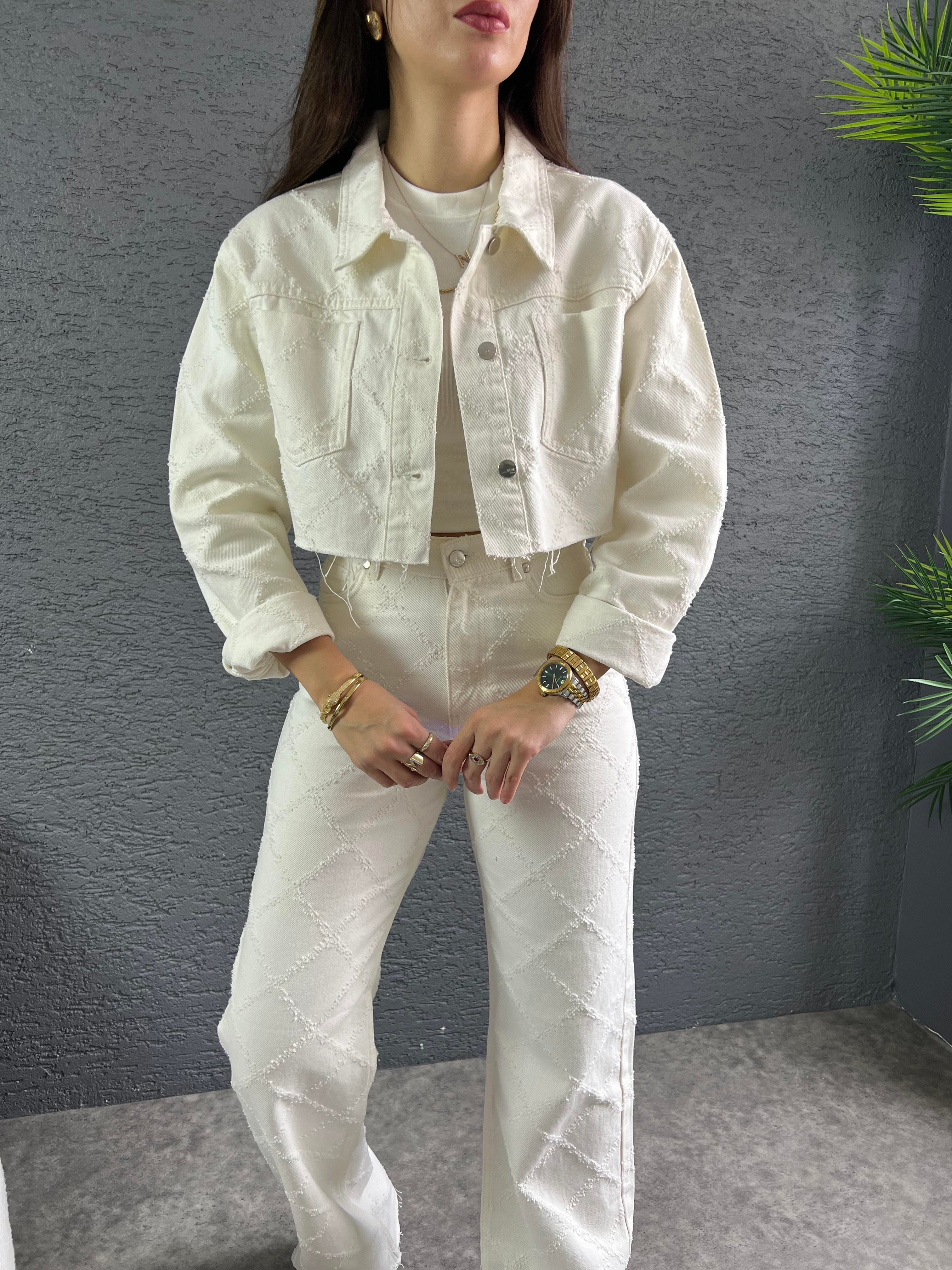 Ekru Denim Ceket