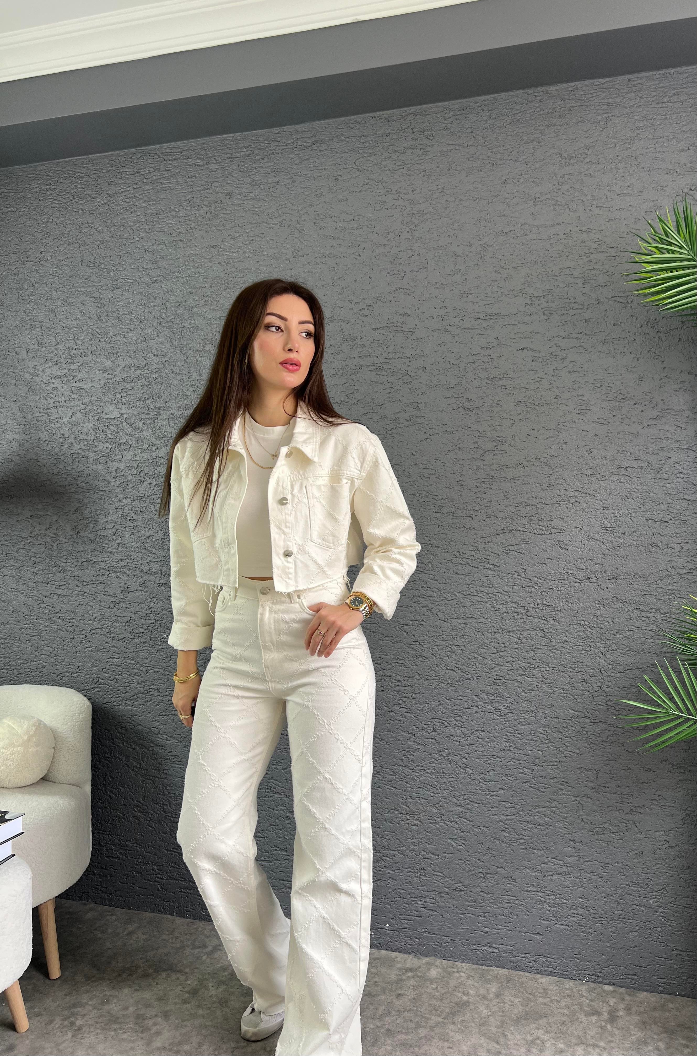 Ekru Denim Ceket