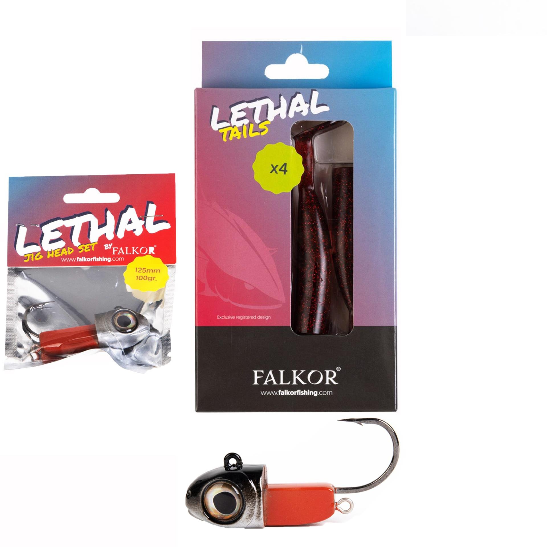 Falkor Lethal 4 Yedekli +1 100gr İğneli Jig Head Silikon Yem