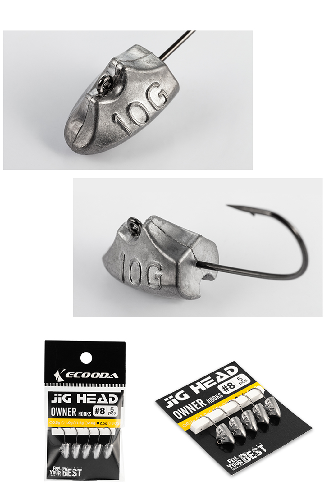 Ecooda Triangular Jighead Owner Hook #8 0.5gr