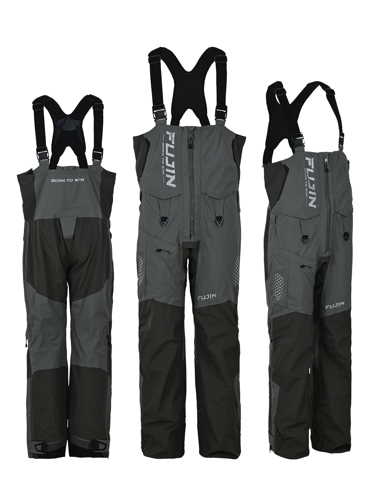 Fujin Bigsea Offshore Bibs Grey Khaki