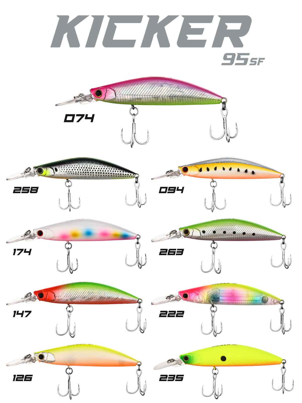 Fujin Kicker SF 95mm 13.5gr #126 Chart Back Pearl