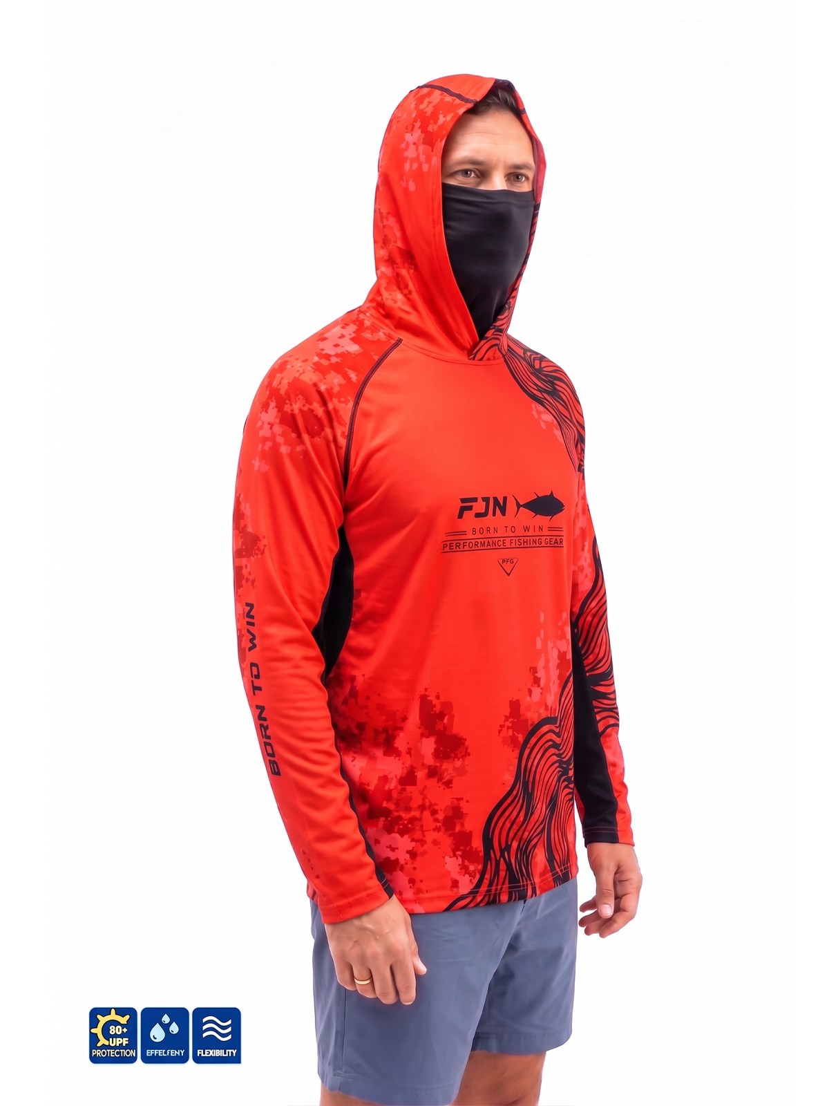 Fujin Relax S26 T-Shirt Buff&Hoodie Coral Black