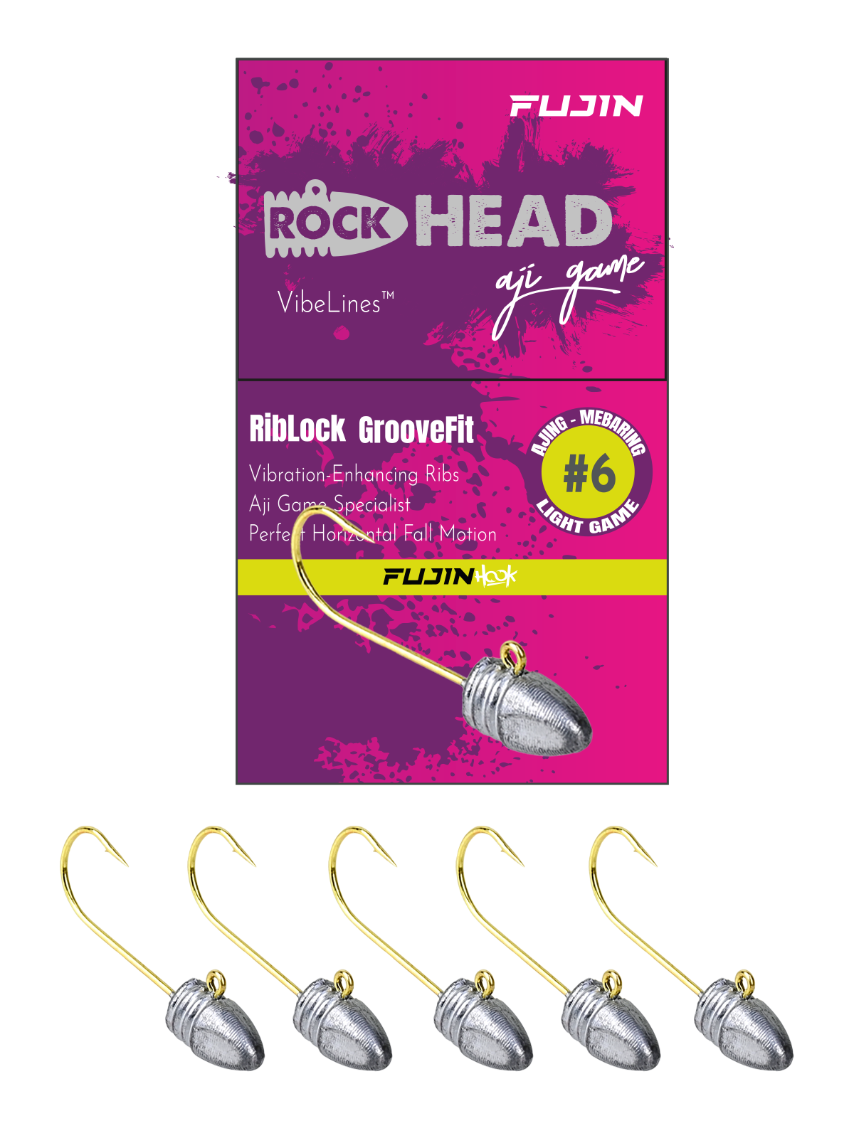 Fujin Rock-Head #6 0.5gr Aji Game Jighead