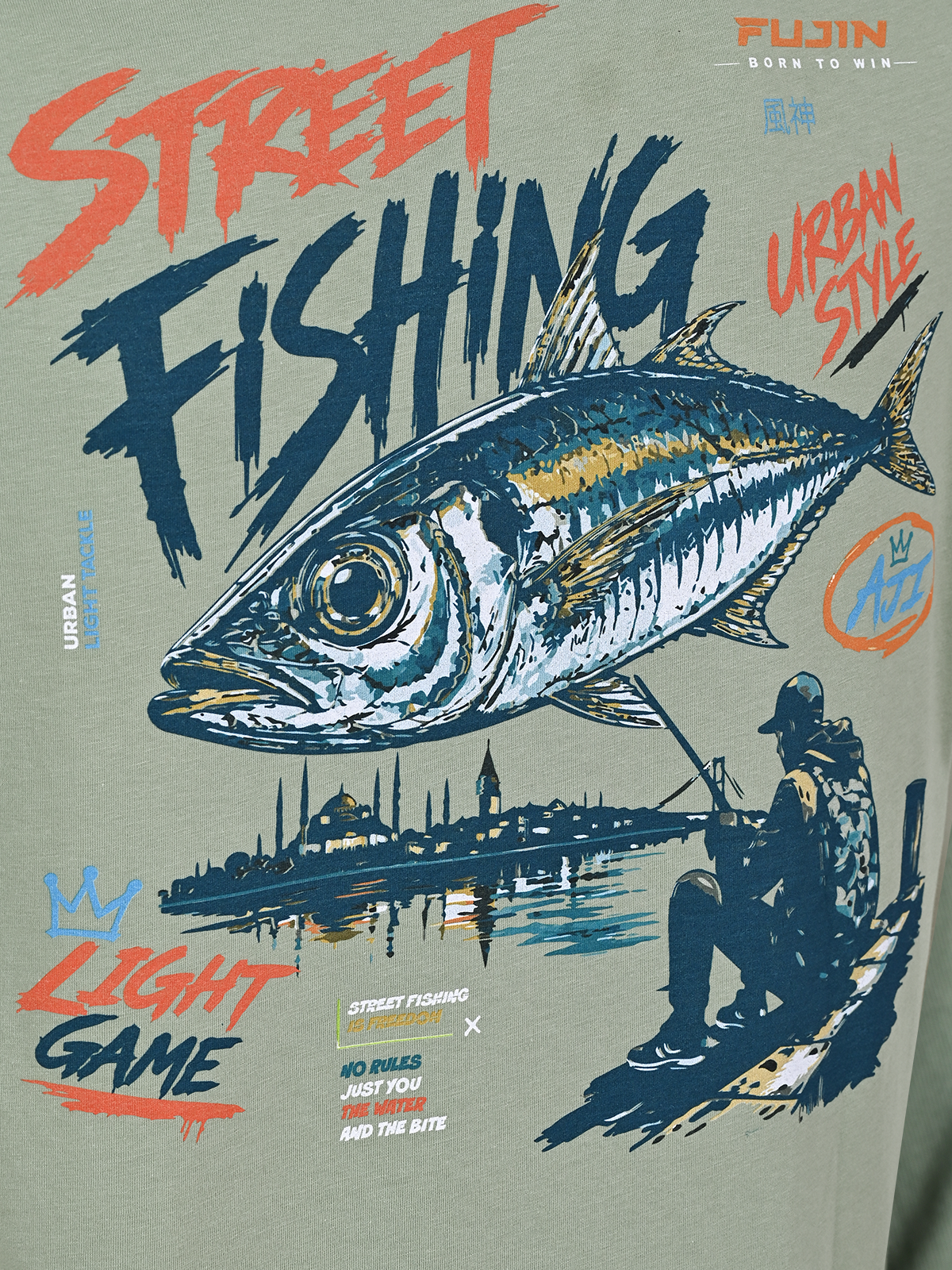 Fujin S26 Street Fishing T-Shirt Green #S