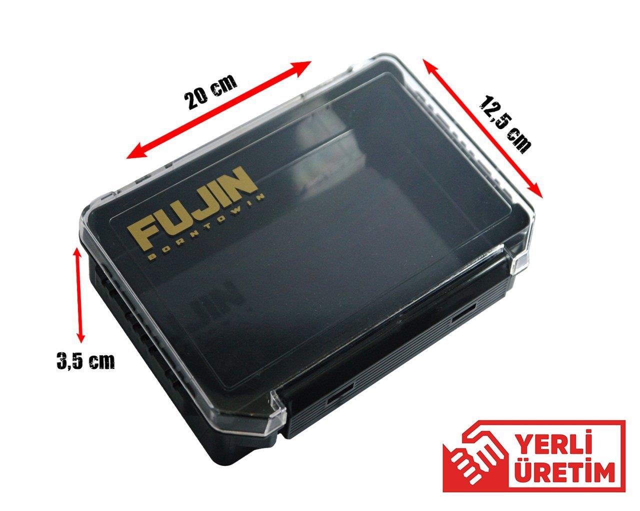 Fujin Tackle Box 60PC 20cm Maket Balık Kutusu Siyah