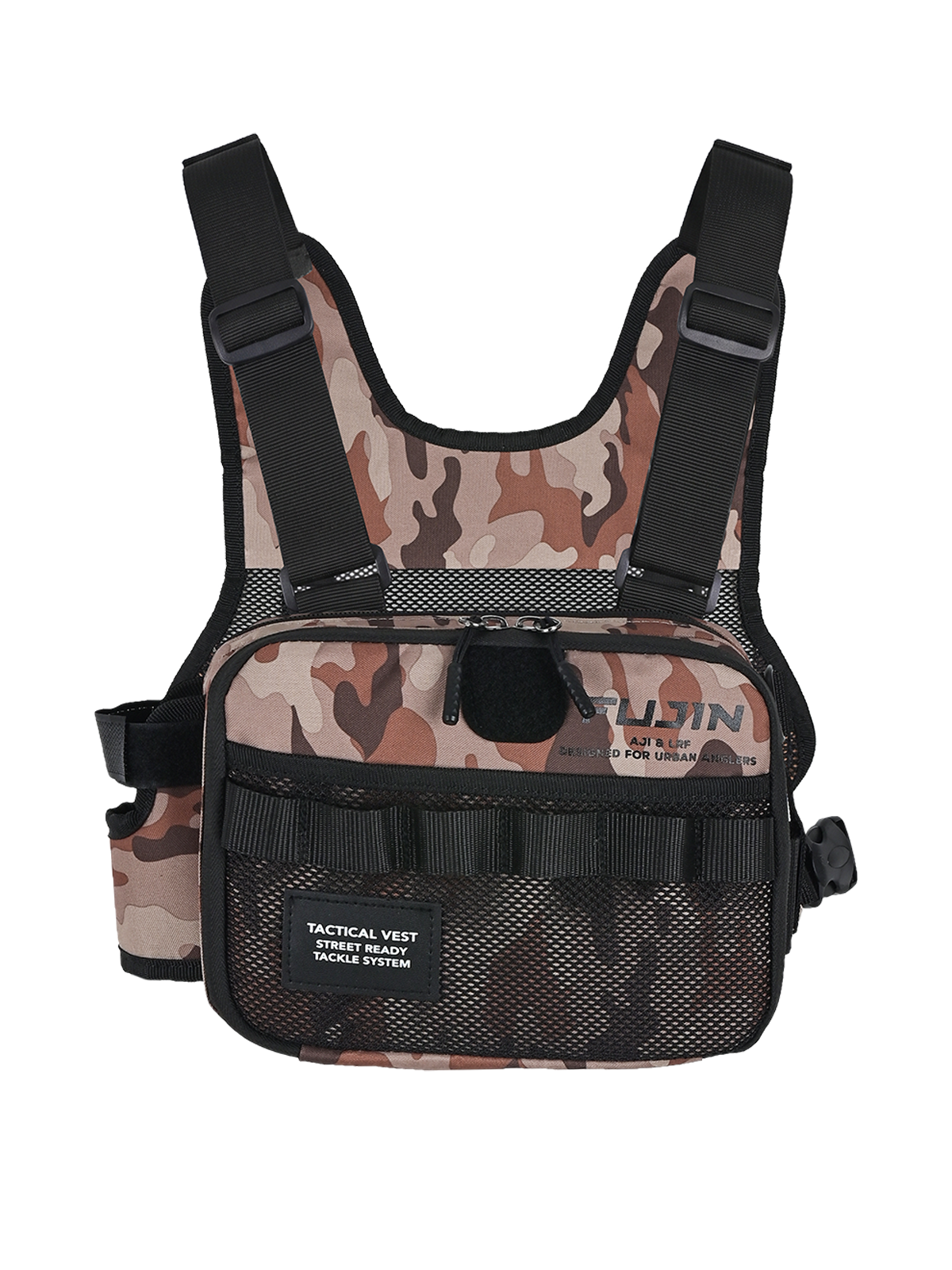Fujin Tactical Vest Brown Camo Balıkçı Çantası