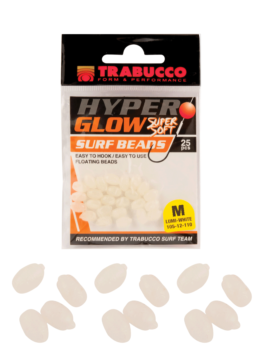 Trabucco Hyper Glow Surf Beads #M White Boncuk