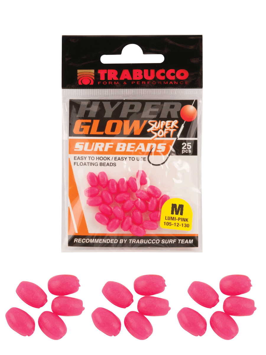 Trabucco Hyper Glow Surf Beads #M White Boncuk