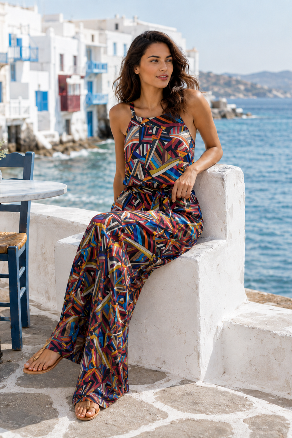 Beli Lastikli Desenli Tulum | Siyah