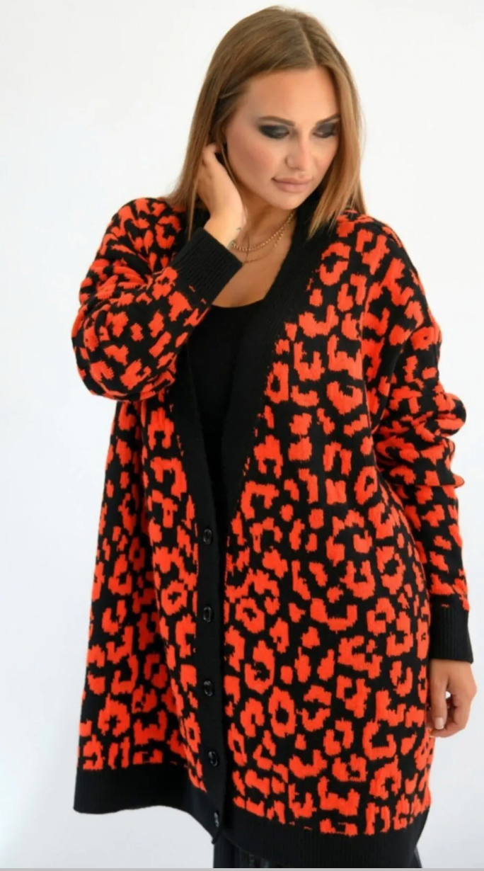 Desenli Extra Oversize Hırka 