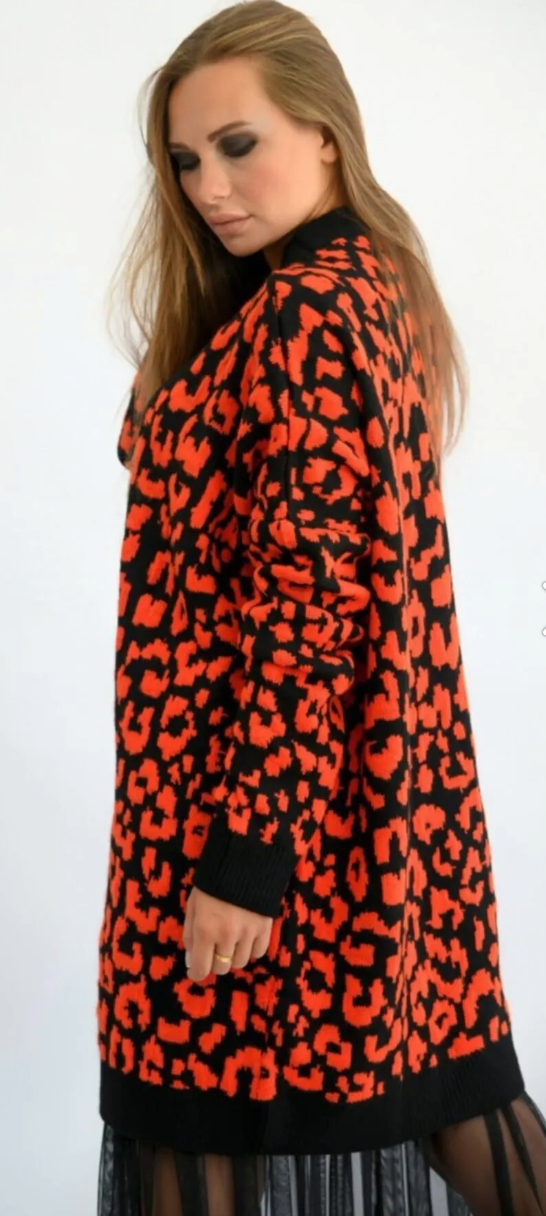 Desenli Extra Oversize Hırka 