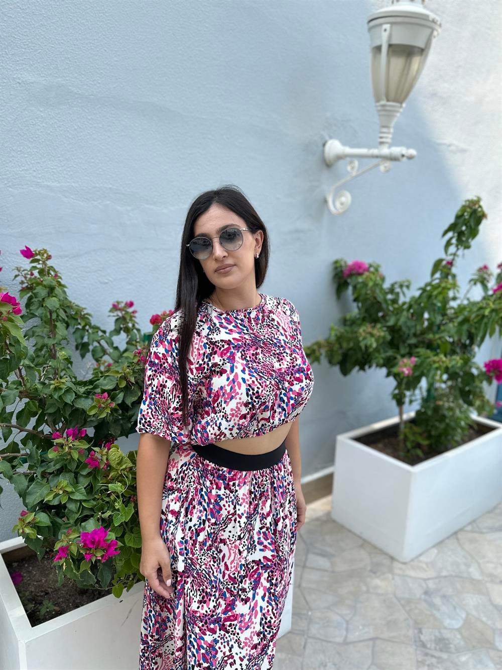 Pembe desenli 2li takım