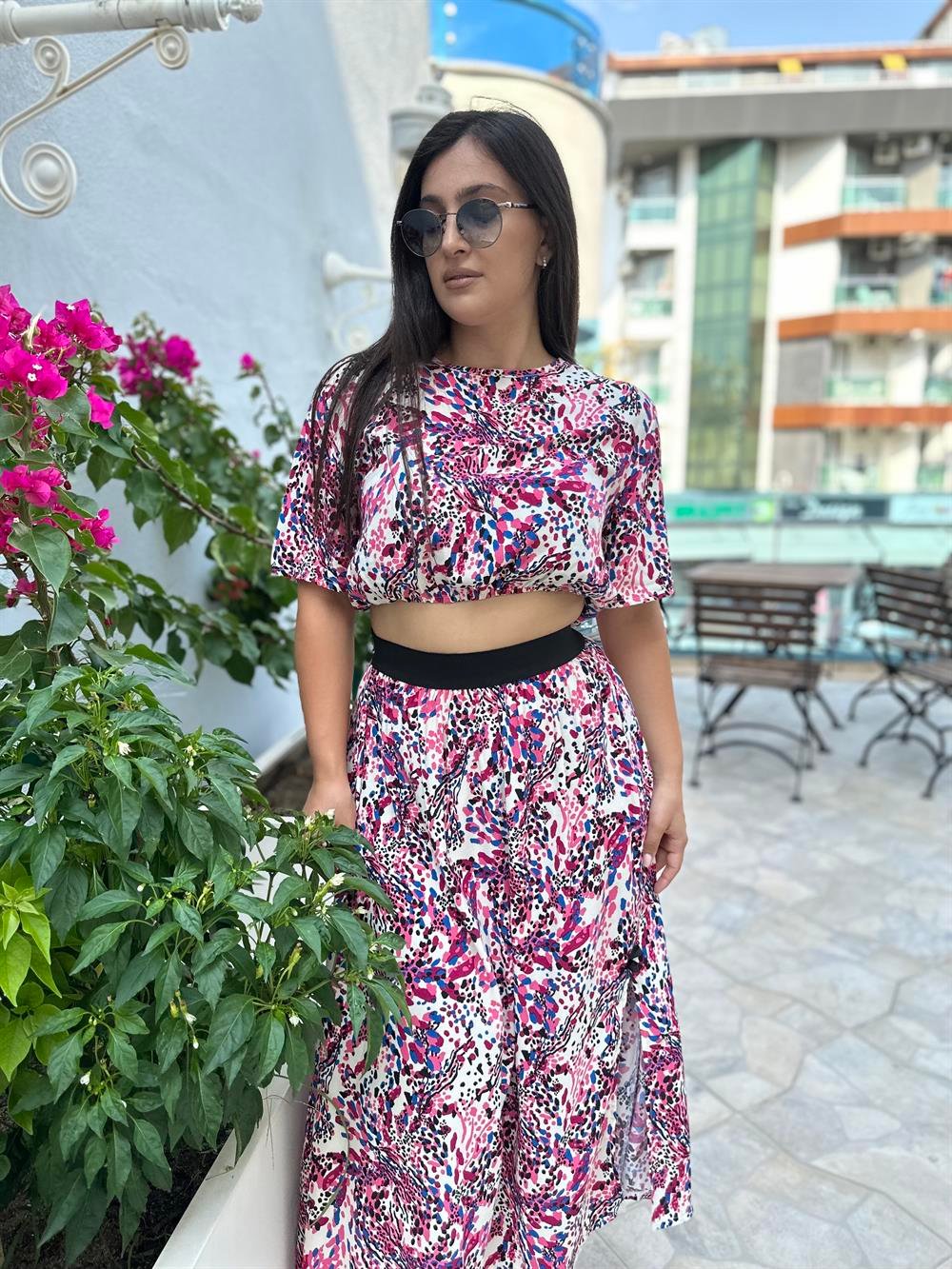 Pembe desenli 2li takım