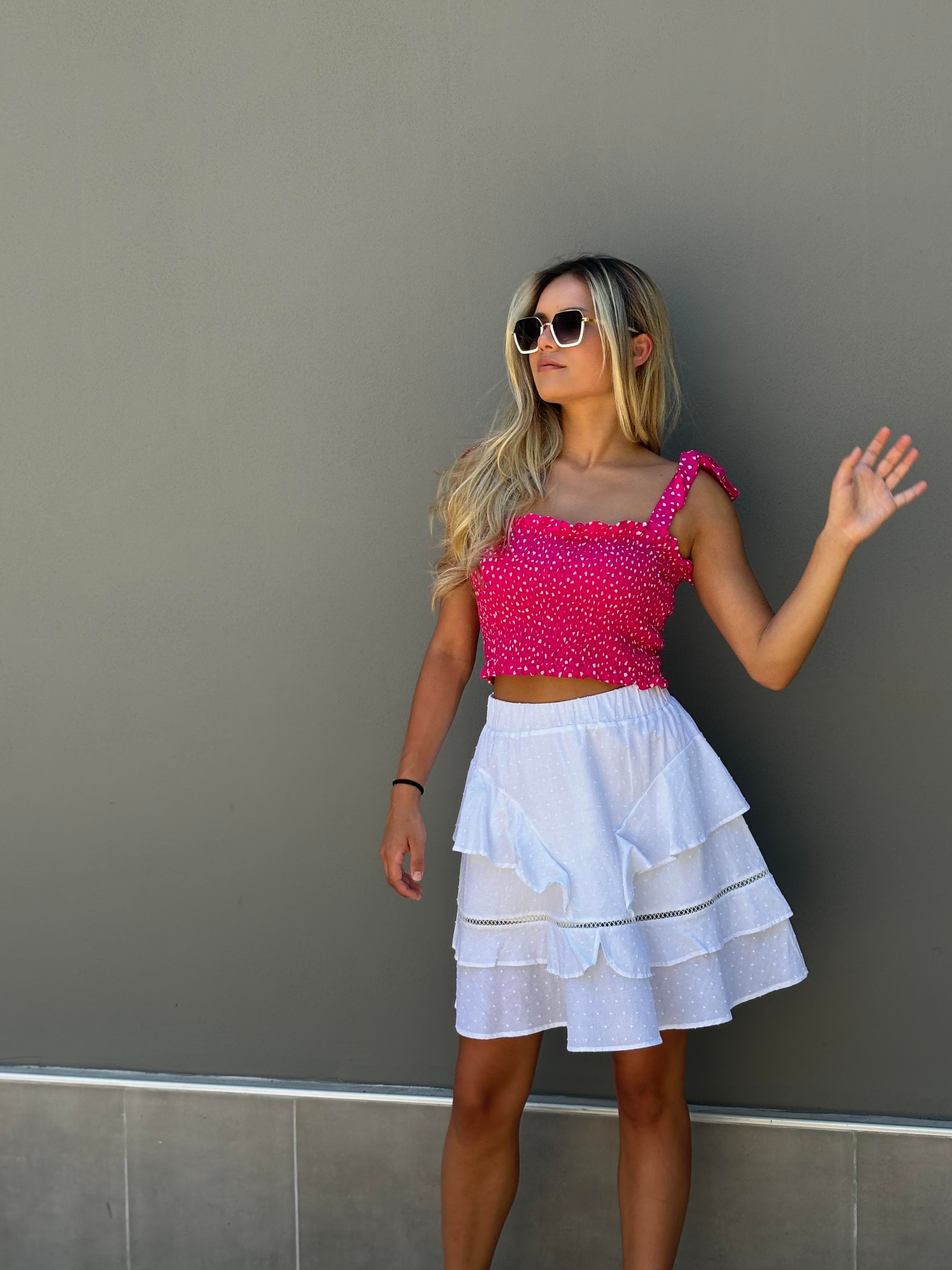 Puan ve Bağlama Detaylı Pembe Crop Bluz