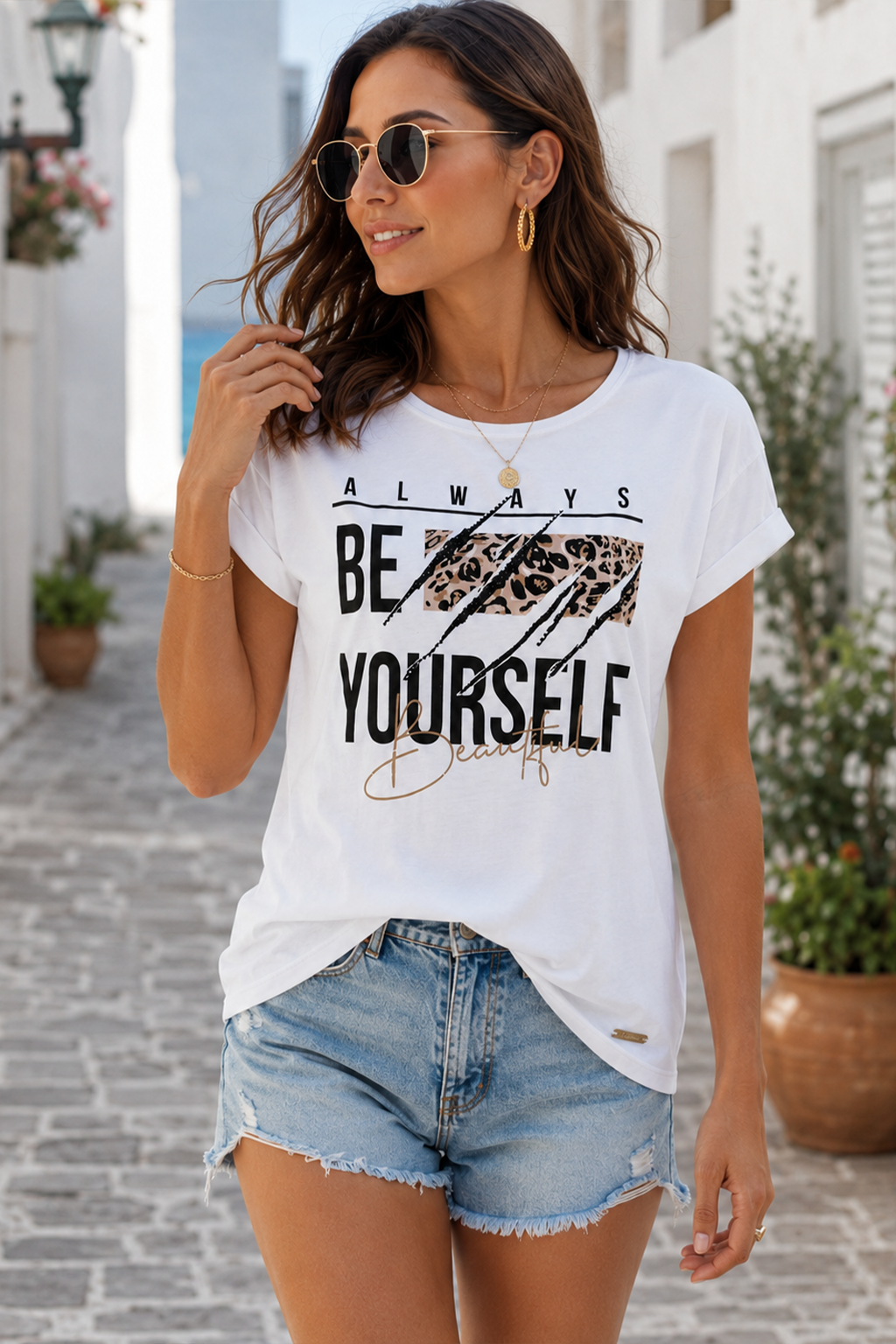 Slogan Baskılı Tişört